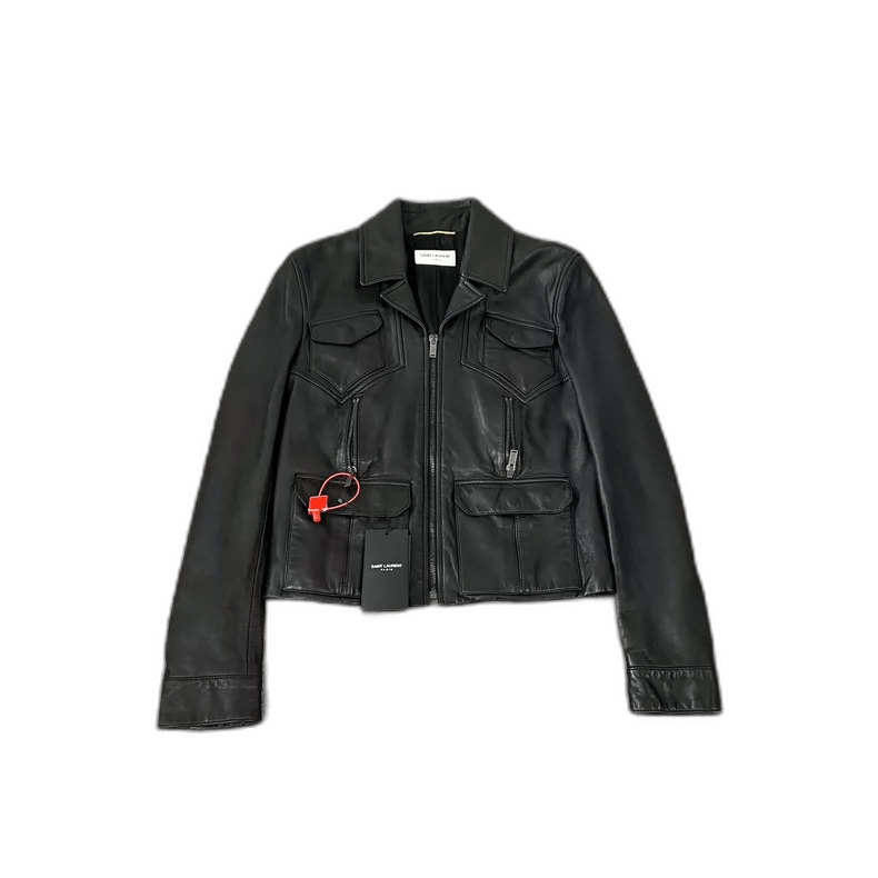 Saint Laurent Paris Saint Laurent Black Leather Biker Jacket-2507 Size US S / EU 44-46 / 1 - 1 Thumbnail