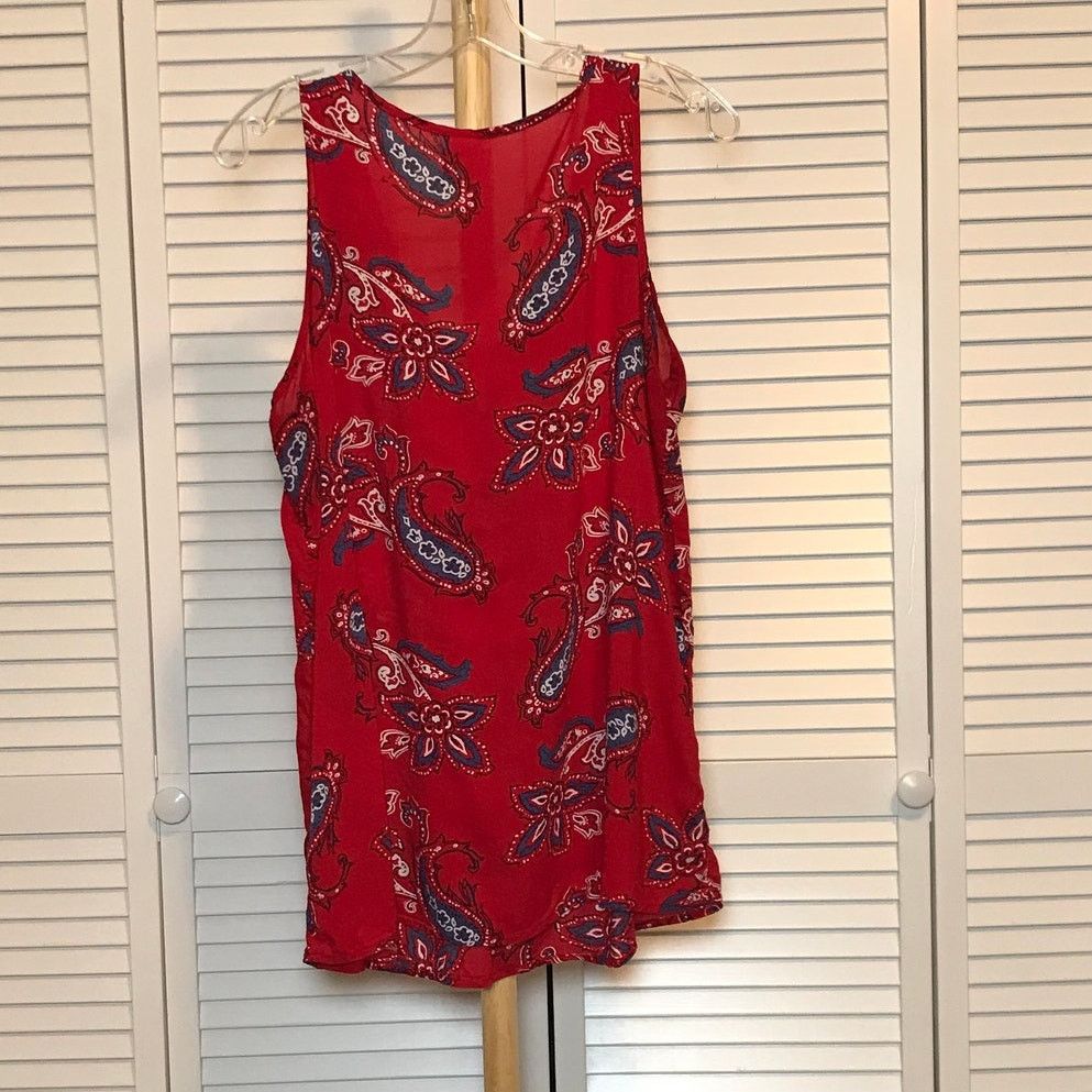 Faded Glory Gaded Glory Paisley V-neck Sleeveless Blouse L Size L / US 10 / IT 46 - 2 Thumbnail