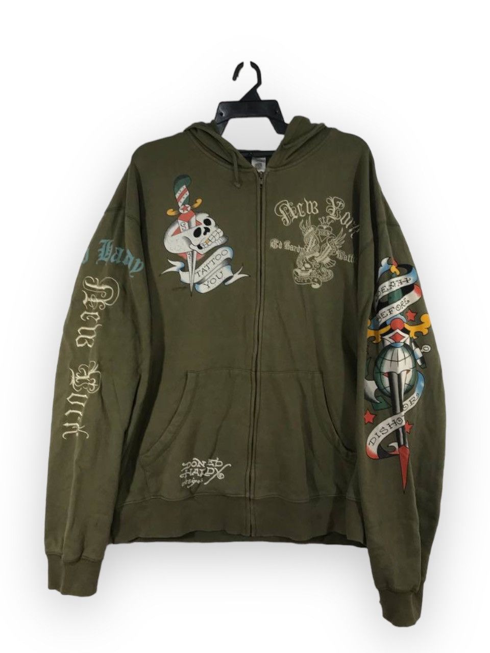 Ed Hardy Rare Design skull tattoo new york Size US XXL / EU 58 / 5 - 1 Thumbnail
