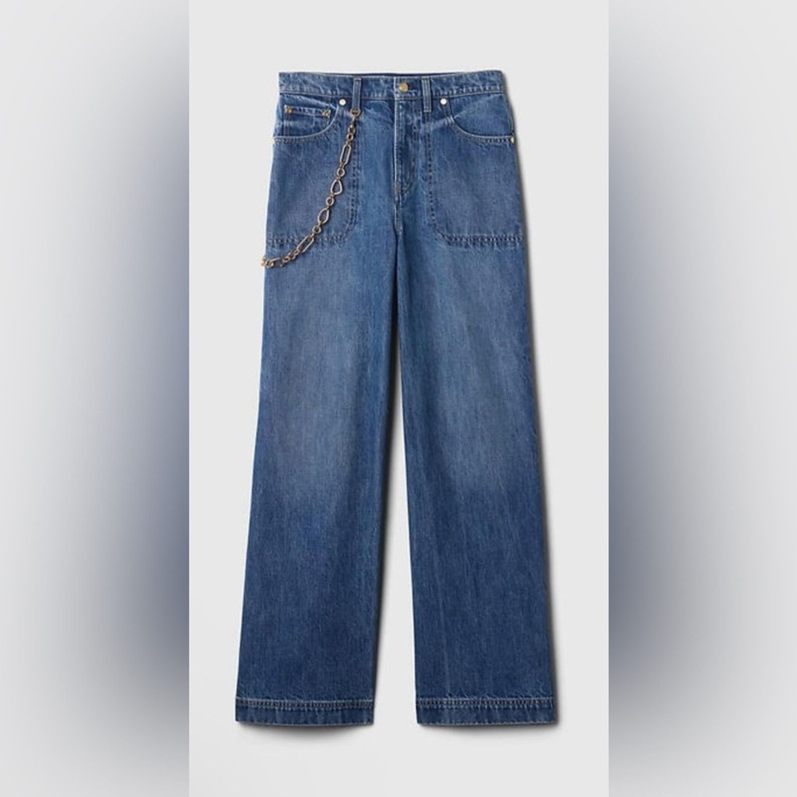 Cult Gaia NWT Cult Gaia Gap Collab High Rise Wide Leg Jeans Size 27 Size 27" / US 4 / IT 40 - 4 Thumbnail