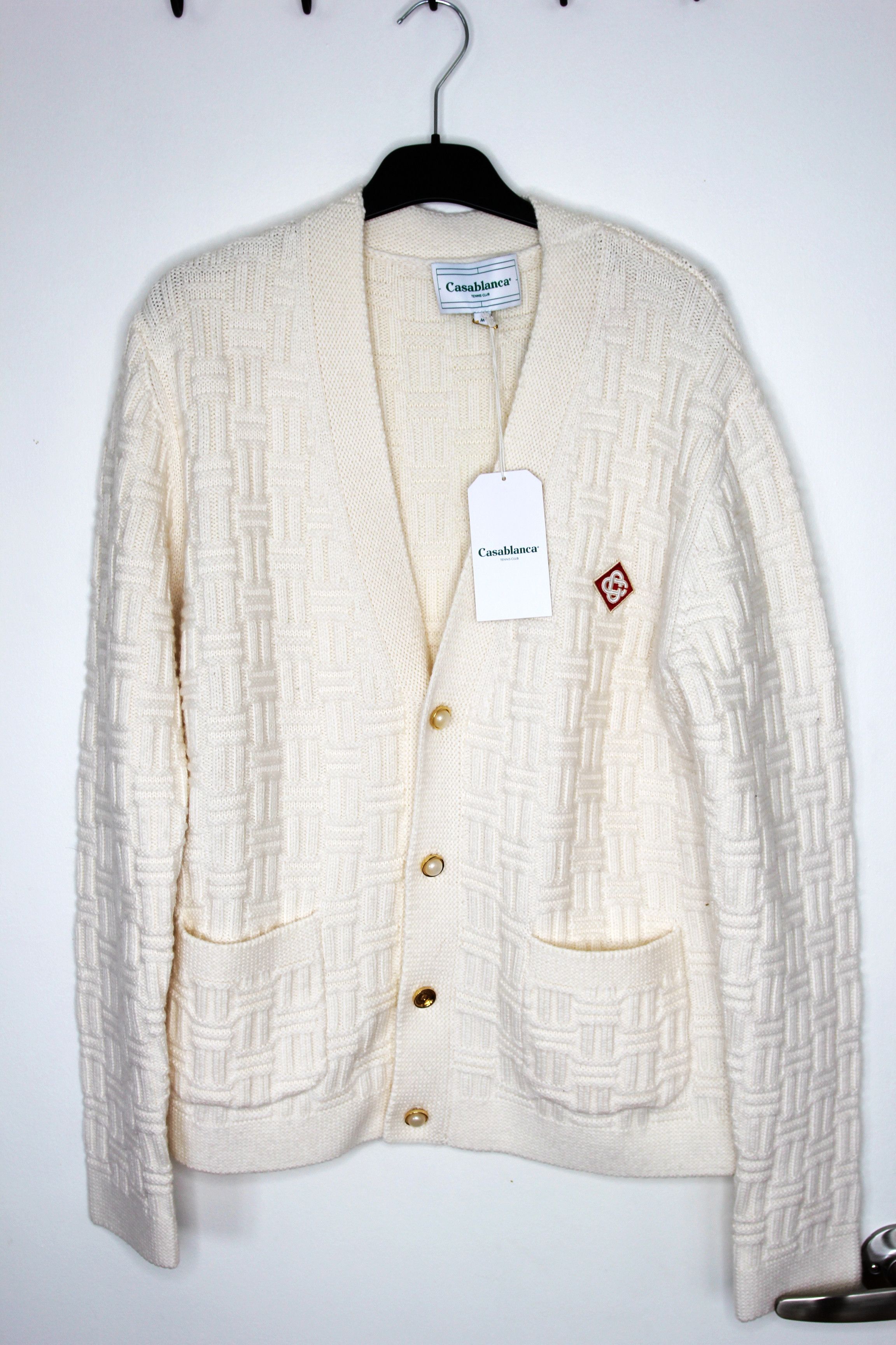 Casablanca BNWT AW24 CASABLANCA MERINO WOOL COLUMN STITCH CARDIGAN XL Size US XL / EU 56 / 4 - 2 Thumbnail