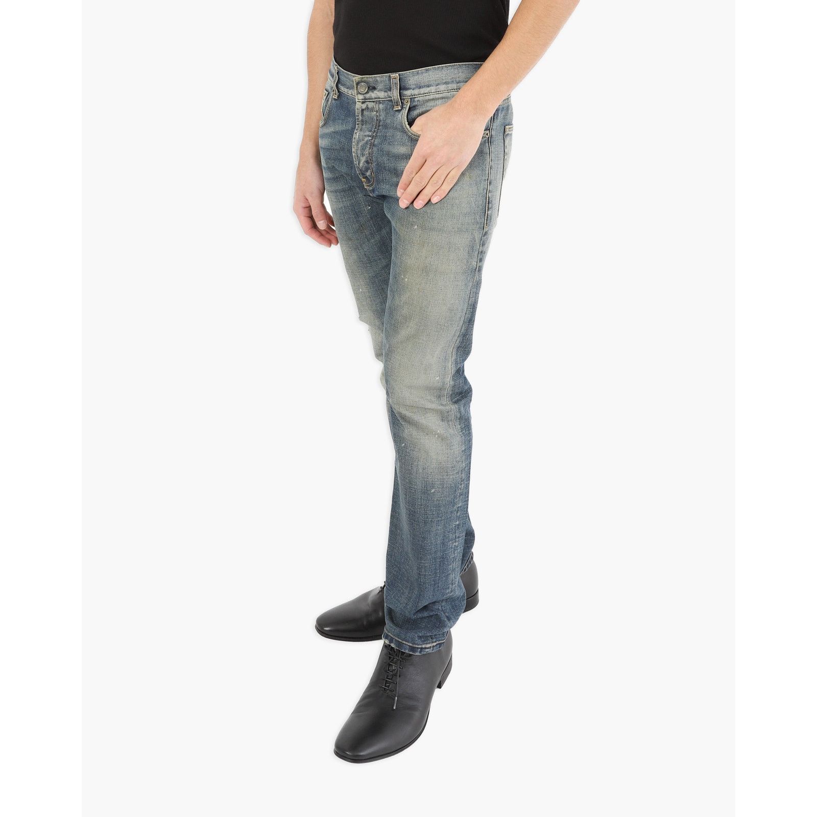 Saint Laurent Paris FW13 Slim Fit Denim in Mud Washed Denim D01 Size US 32 / EU 48 - 5 Thumbnail