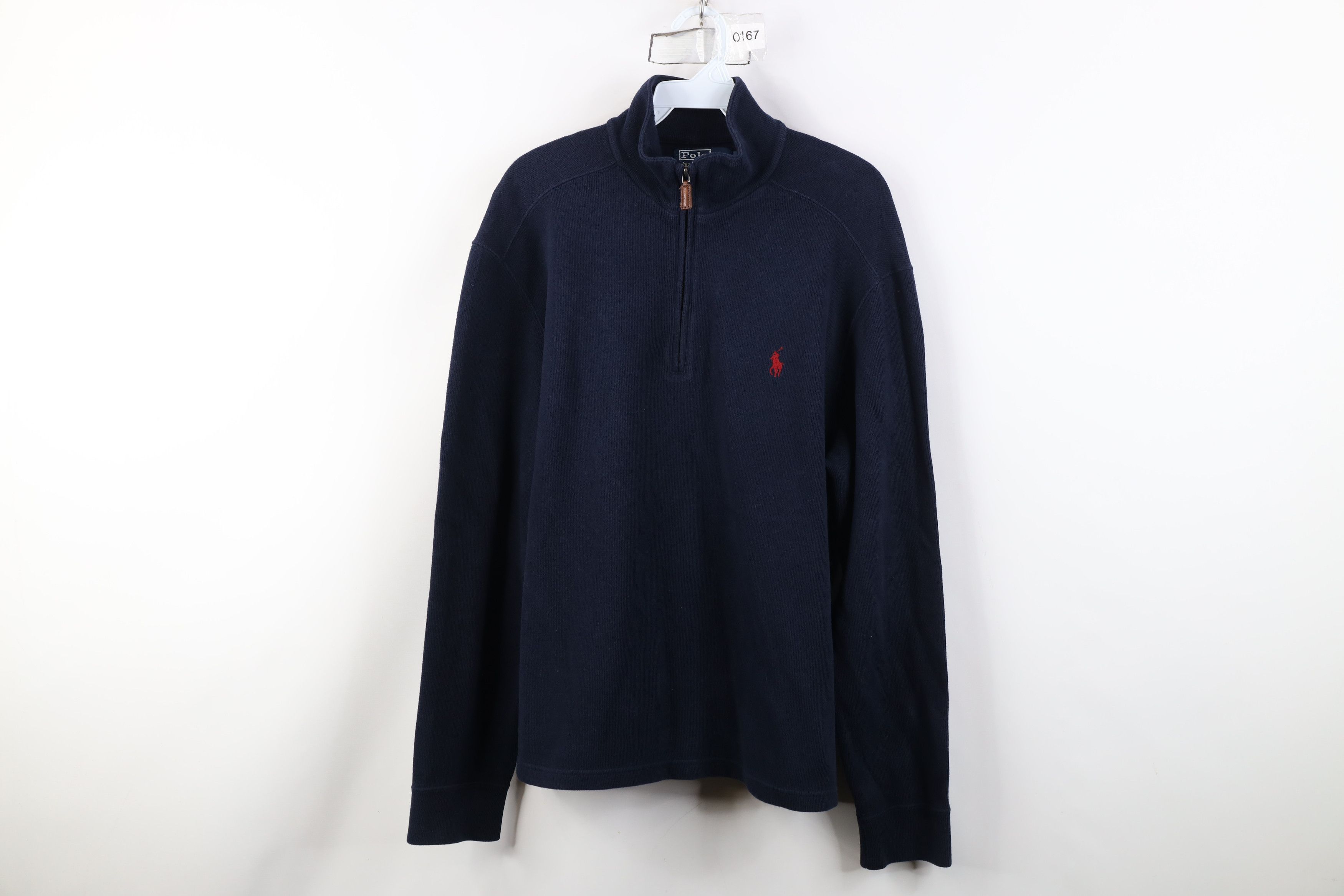 Polo Ralph Lauren Vintage 90s Ralph Lauren Ribbed Knit 1/4 1/2 Zip Sweater Size US M / EU 48-50 / 2 - 1 Thumbnail