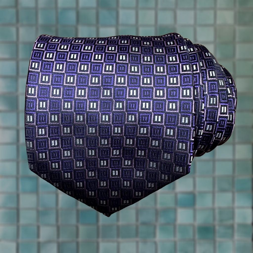 Coogi COOGI Tie Geometric Purple Black Silver Polyester Neck Tie 3.25" 58" Mens Size ONE SIZE - 1 Thumbnail