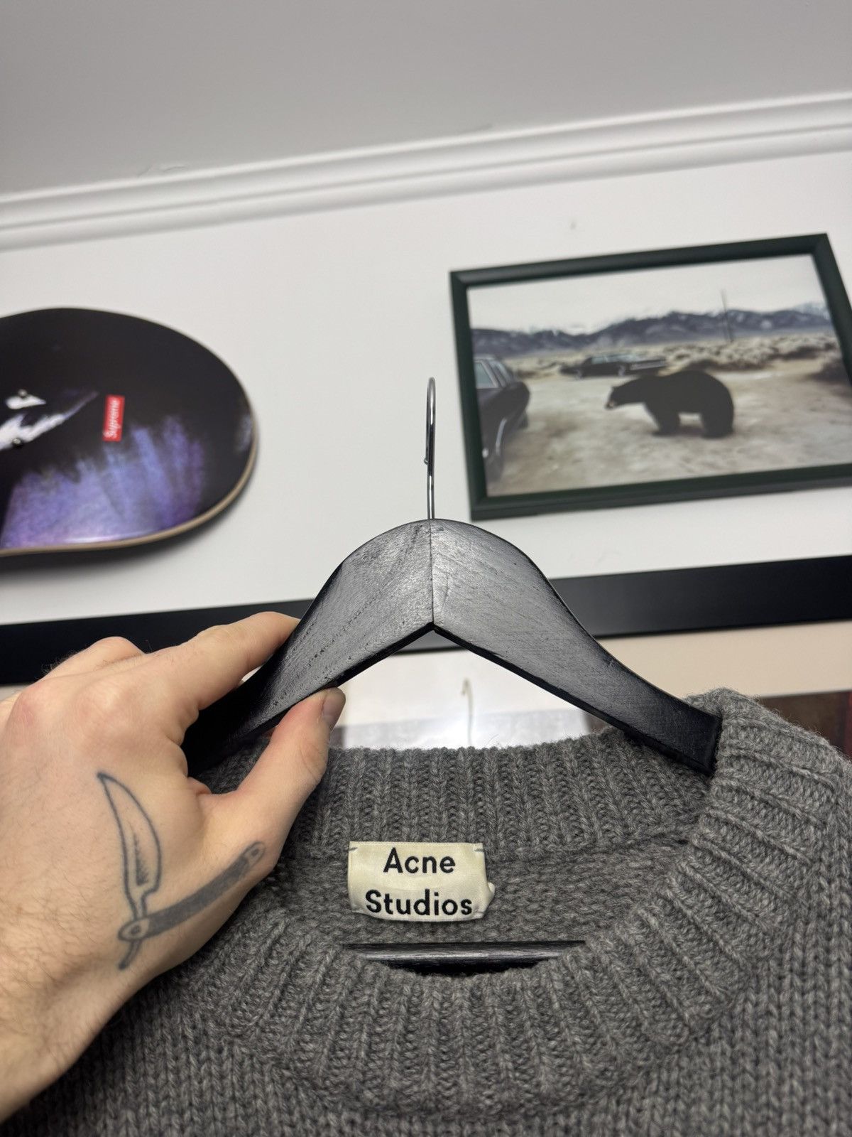 Acne Studios Acne Studios 100% Wool Sweater Designer Perfect Knit Gray Size US L / EU 52-54 / 3 - 3 Thumbnail