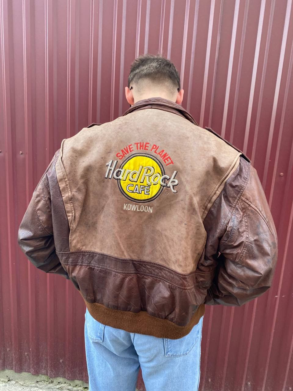Hard Rock Cafe Streetwear Vintage Hard Rock Cafe Kowloon vintage leather bomber jacket Grailed