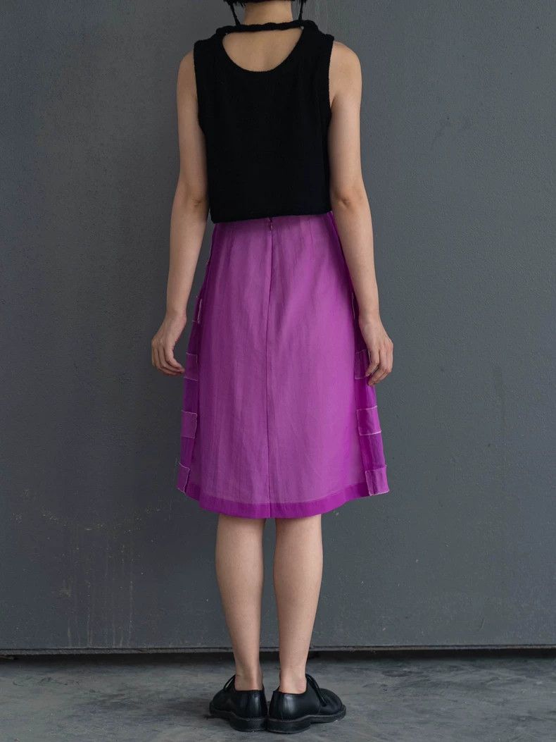Comme des Garcons Comme Des Garcons size S Purple stitching skirt Size 22" - 4 Thumbnail