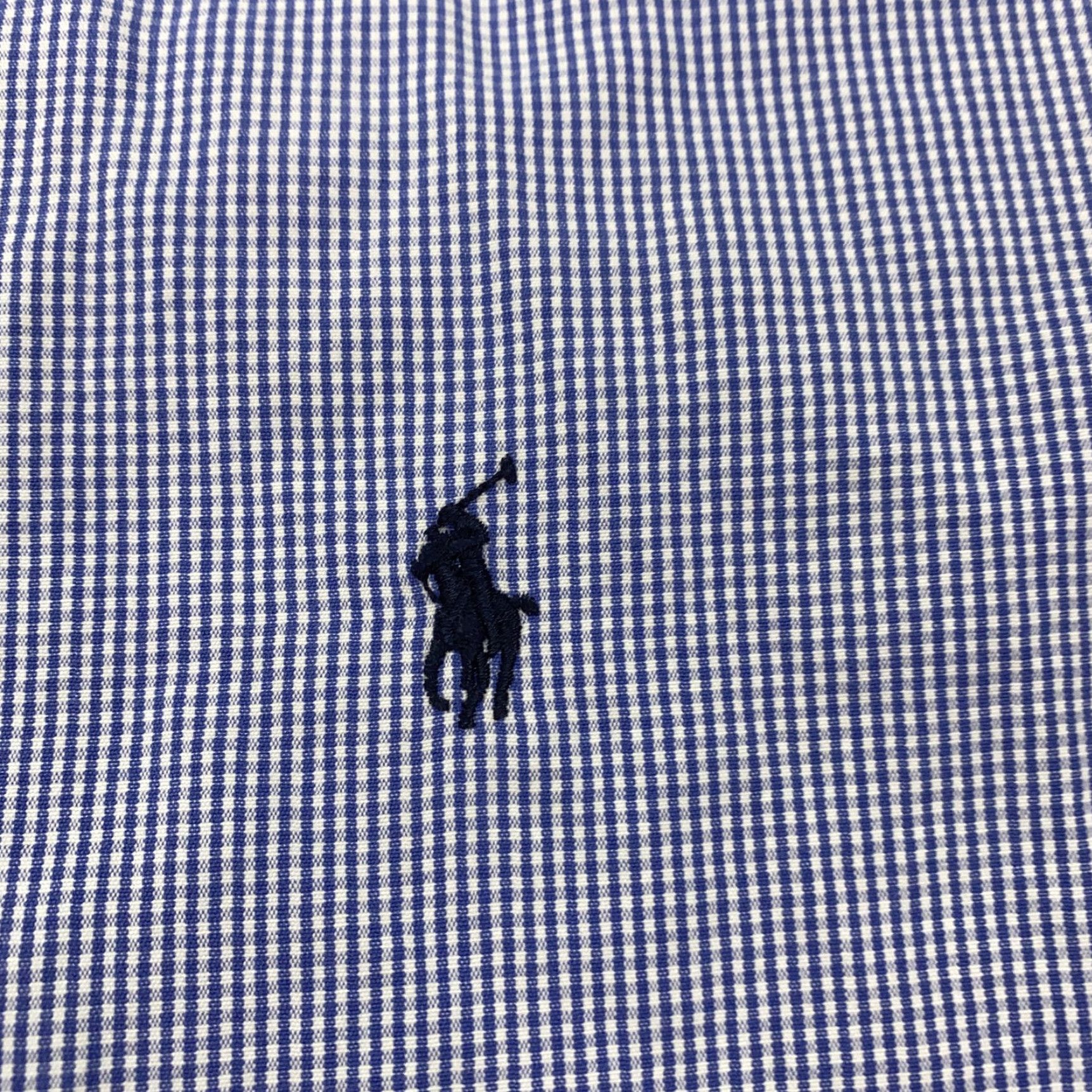 Ralph Lauren VINTAGE Ralph Lauren Shirt Mens Large Long Sleeve Cotton Gingham Blue White Classic Fit 90s Preppy Polo Pony Size US L / EU 52-54 / 3 - 2 Thumbnail