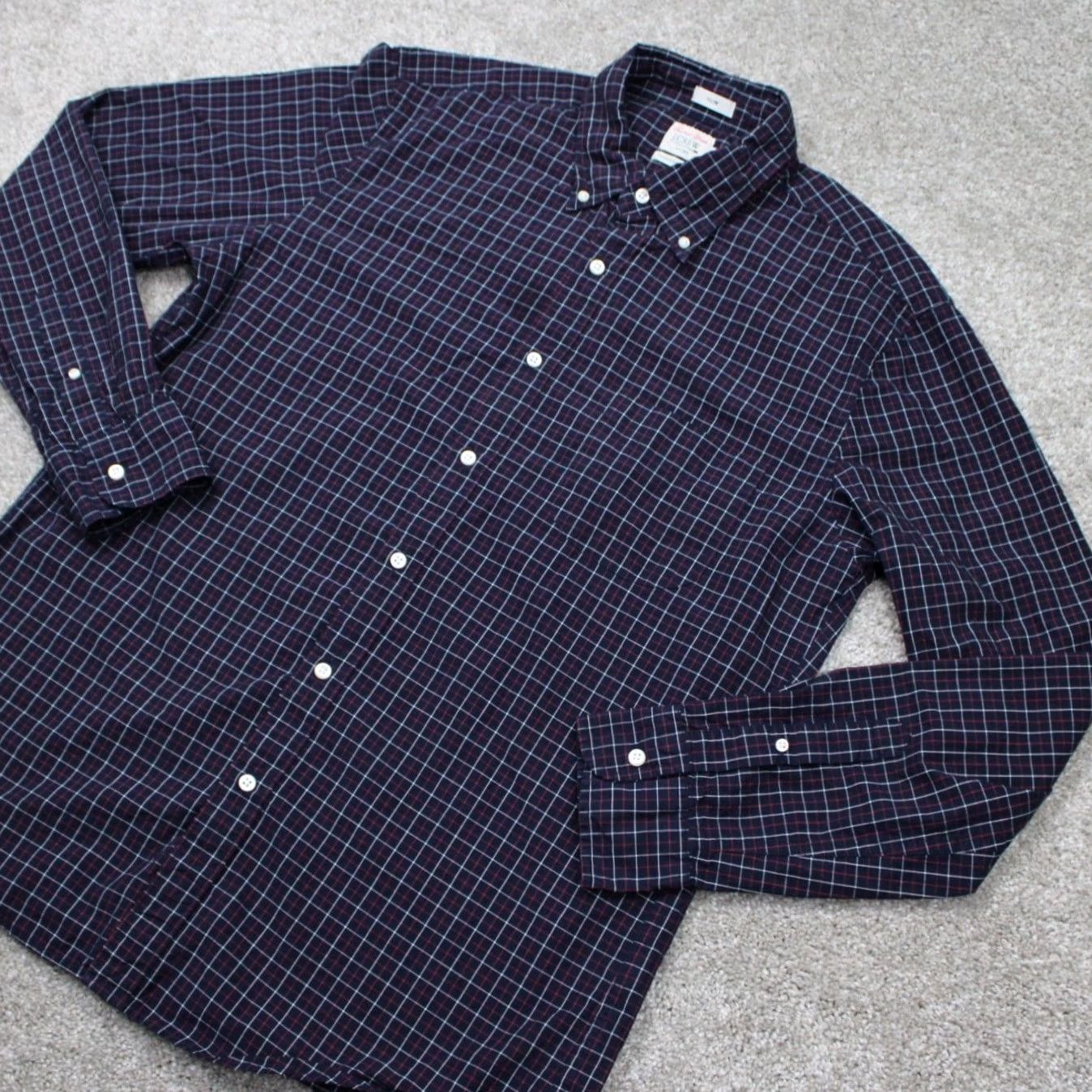 J.Crew J.CREW Button-Up Shirt Mens Large Slim Fit Plaid Blue Red White L/S 100% Cotton Classic Colorful Modern Size US L / EU 52-54 / 3 - 3 Thumbnail