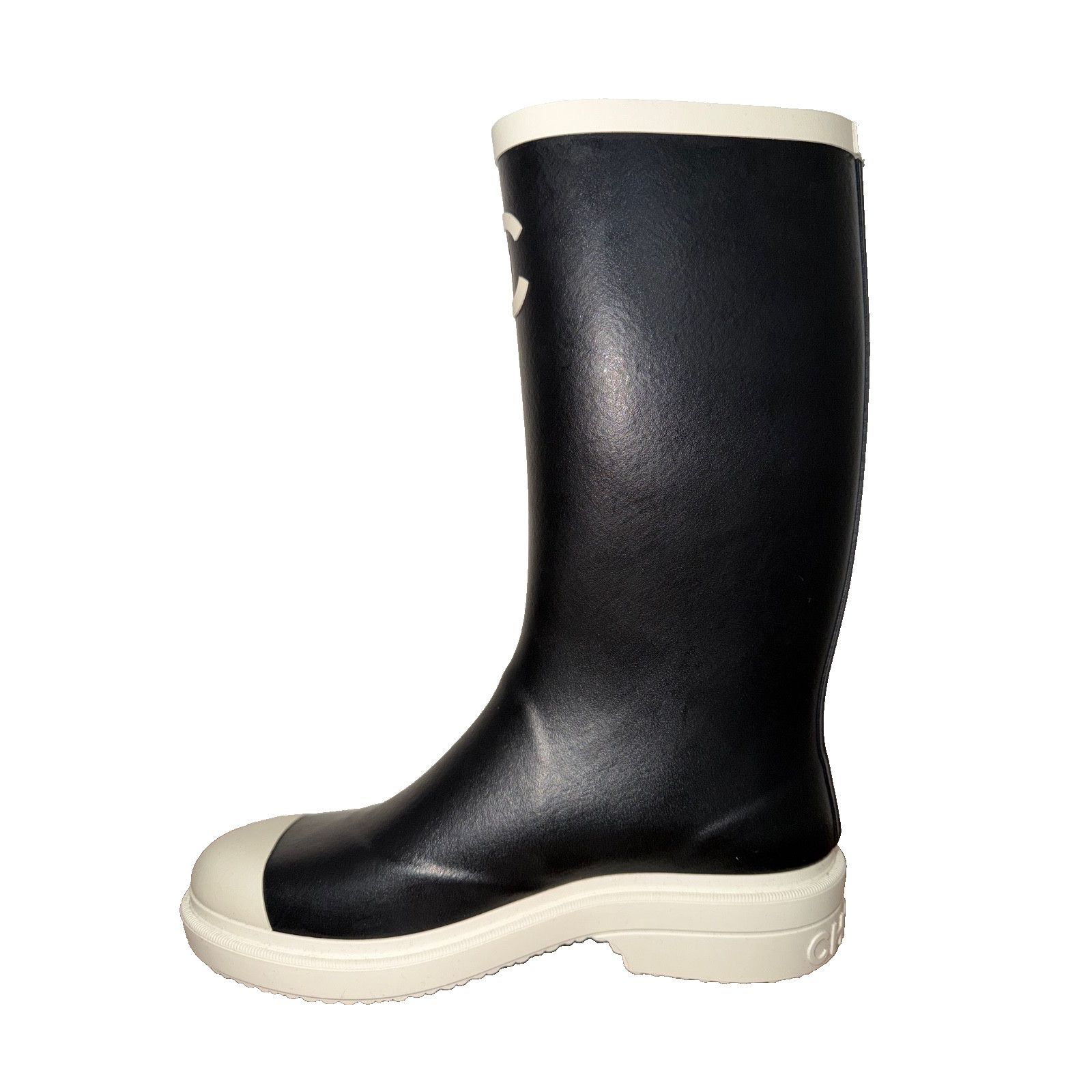 Chanel Chanel Black White Caoutchouc Rubber Rain Boots 36 Size US 6 / IT 36 - 12 Thumbnail