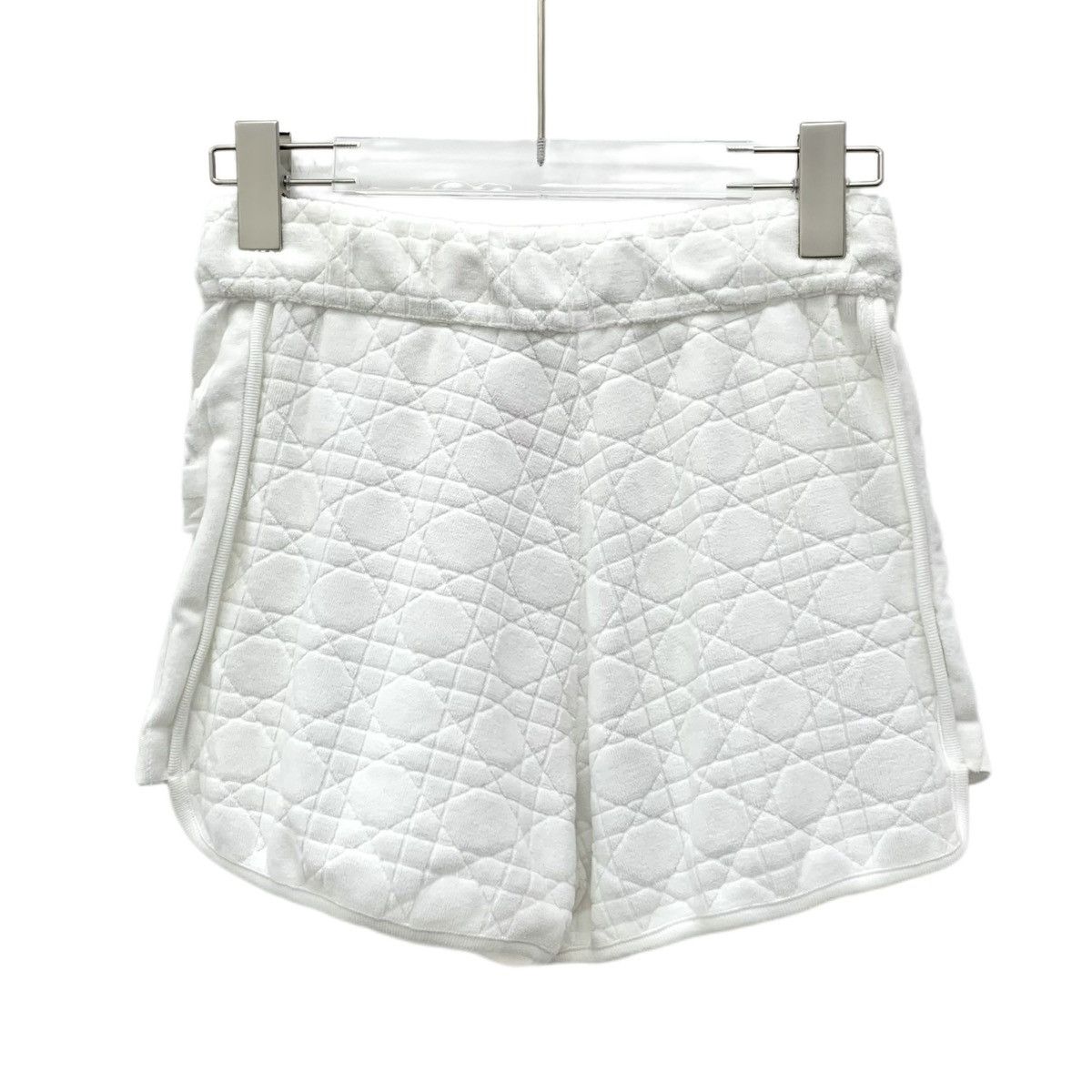 Dior Christian Dior White Diamond Check Terry Casual Shorts K26WX Size 26" / US 2 / IT 38 - 2 Thumbnail