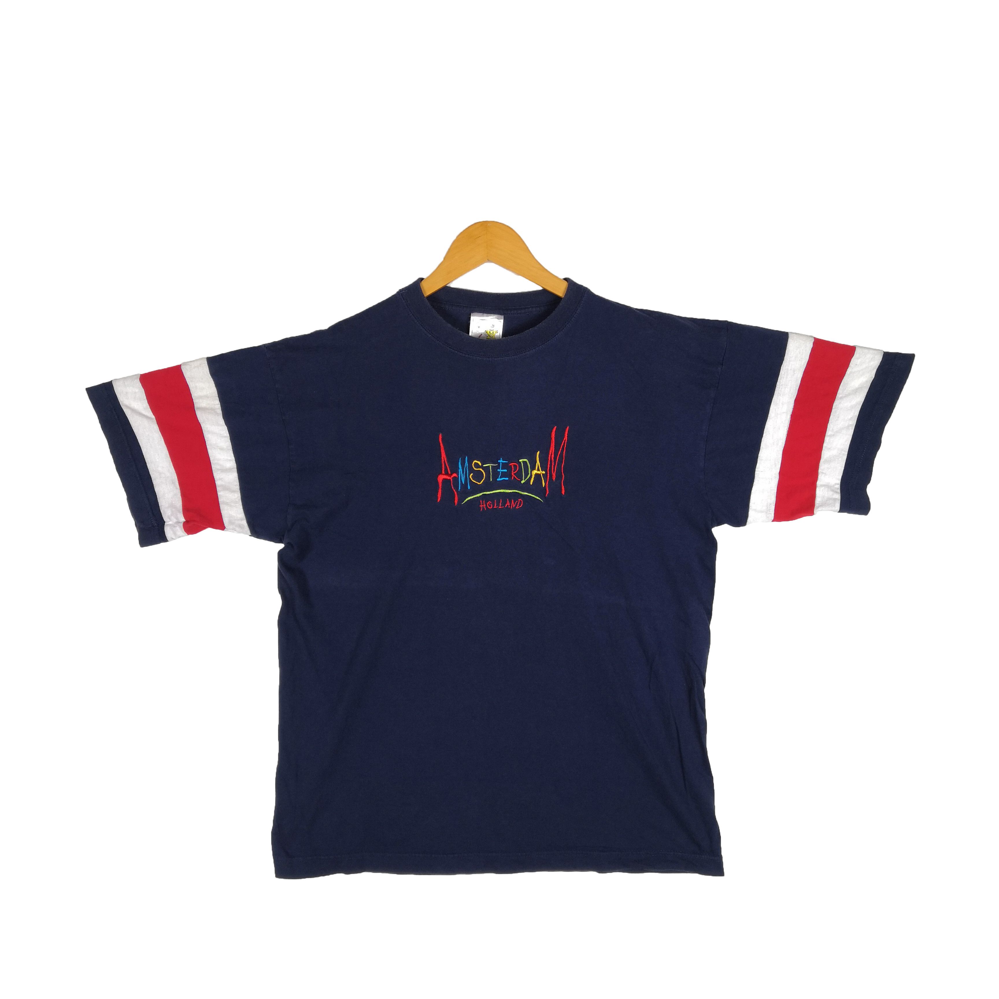 Vintage 90s Amsterdam Holland T-Shirt Embroidery Novelty Tee