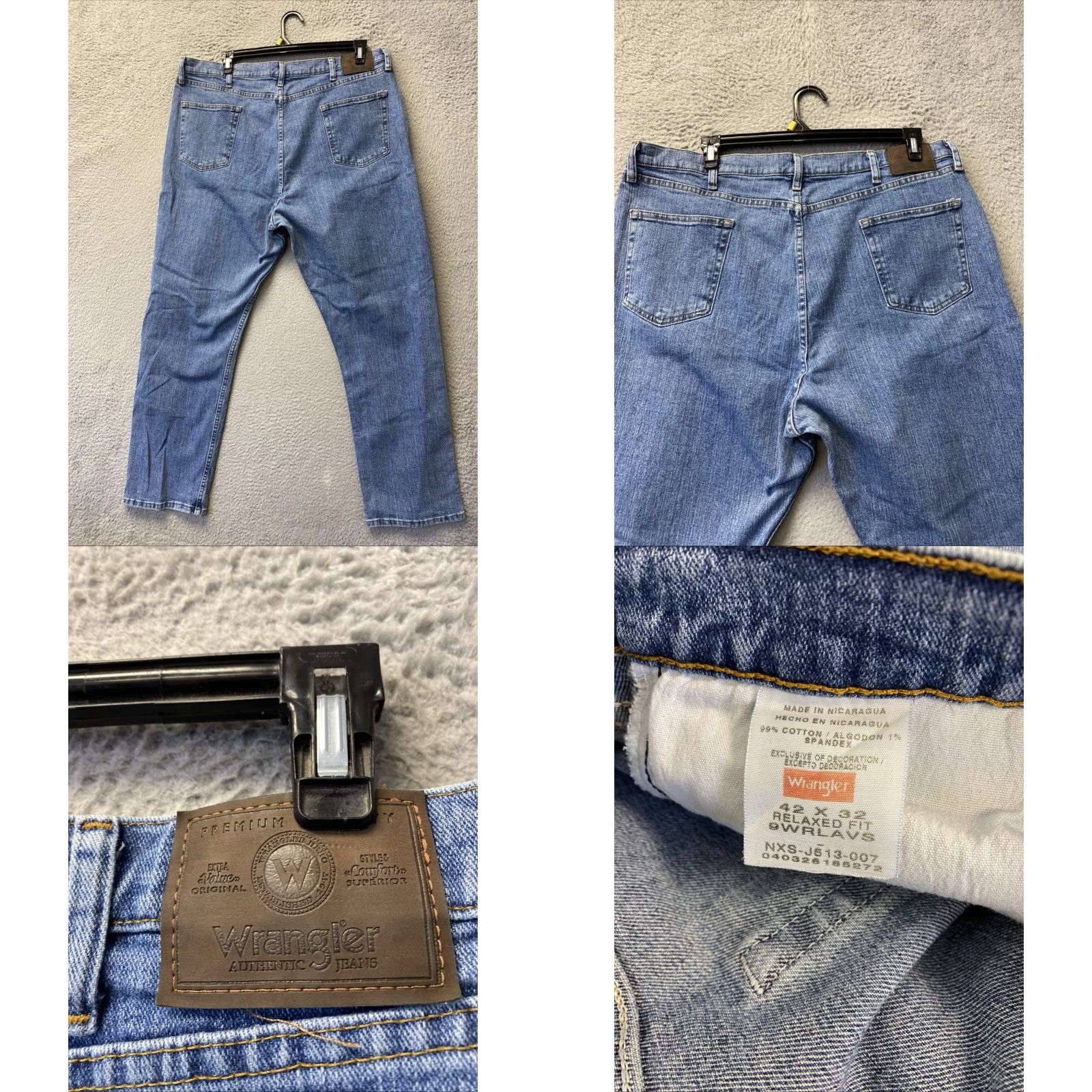 Wrangler Wrangler Jeans Relaxed Bootcut Men 42x32 Blue Medium Wash Cotton Denim Regular Inseam 32 Size US 42 / EU 58 - 8 Thumbnail