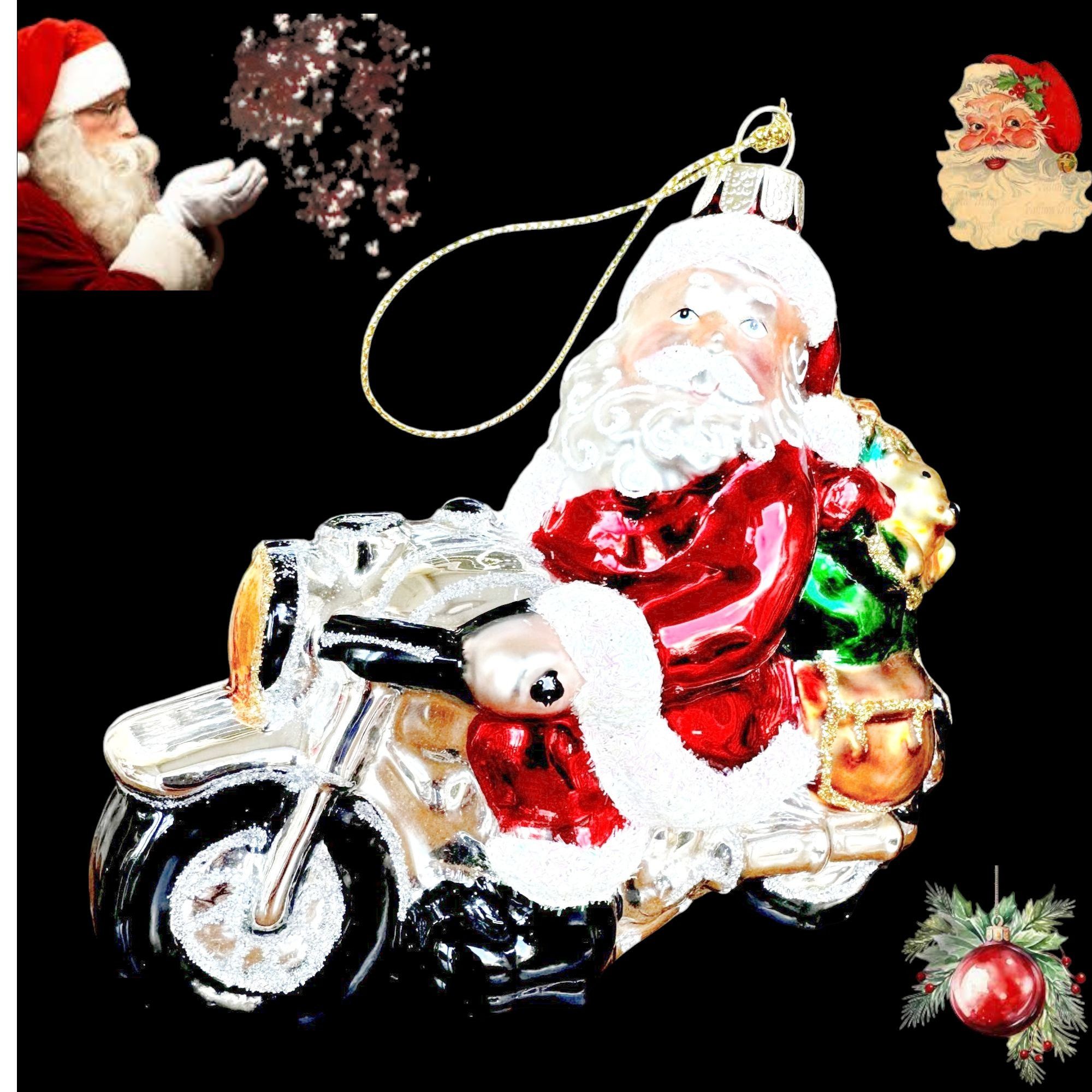 Other Santa Claus Motorcycle Christmas Ornament New Sleigh Toys No Size ONE SIZE - 1 Thumbnail