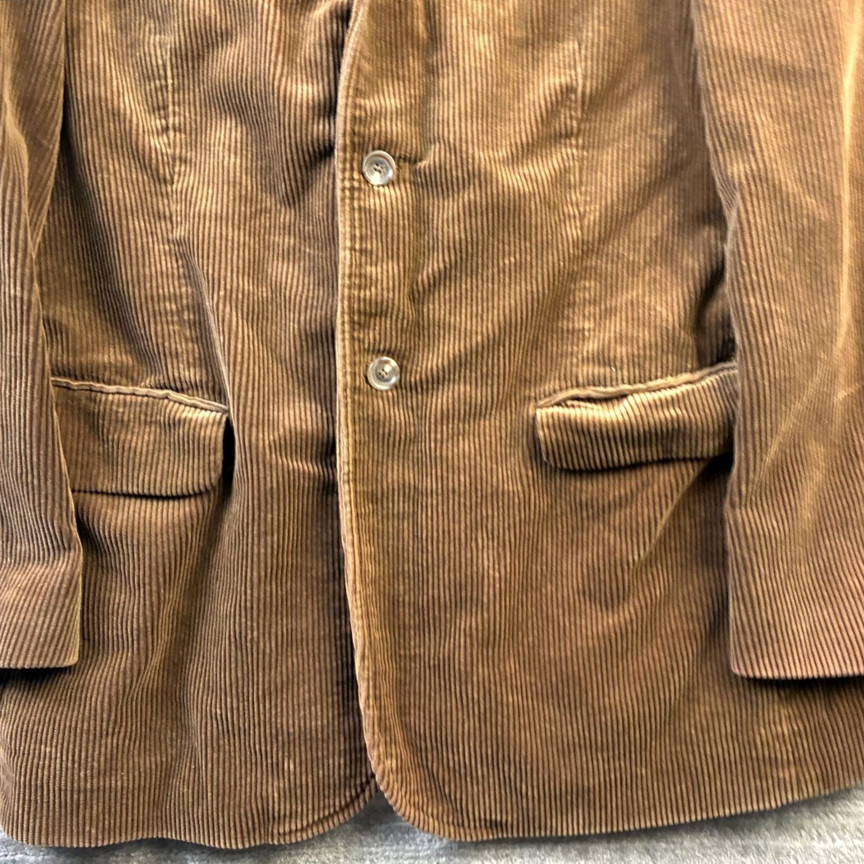 Polo Ralph Lauren VINTAGE Polo Ralph Lauren Blazer Mens Large Brown Corduroy 3 Button Front Three-Button Notch Lapel Single-Breasted Regular Fit Jacket Coat Size US L / EU 52-54 / 3 - 3 Thumbnail