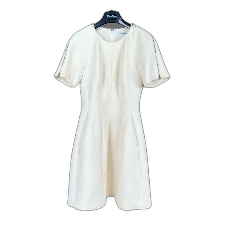 Dior Dior White Zipper Dress Size 34 Size S / US 4 / IT 40 - 1 Thumbnail