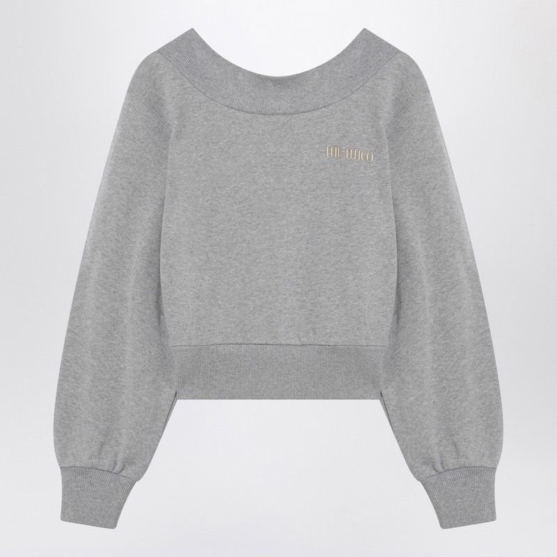The Attico Gray Mélange/Beige Sweatshirt With Cut Out