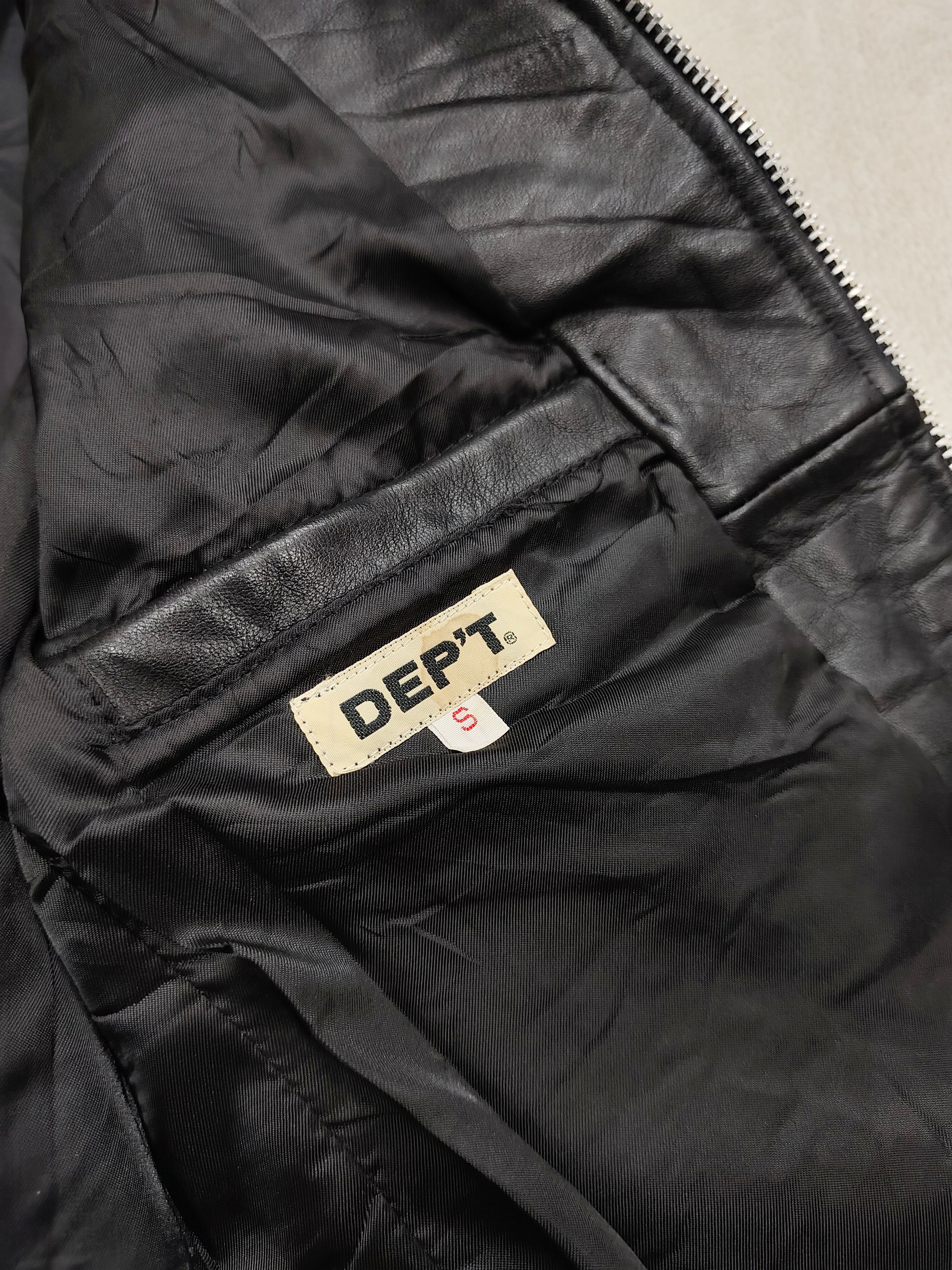 Japanese Brand 90s Dep't 🇯🇵 Raw Minimalist Leather Slim Biker Jacket Size US S / EU 44-46 / 1 - 5 Thumbnail