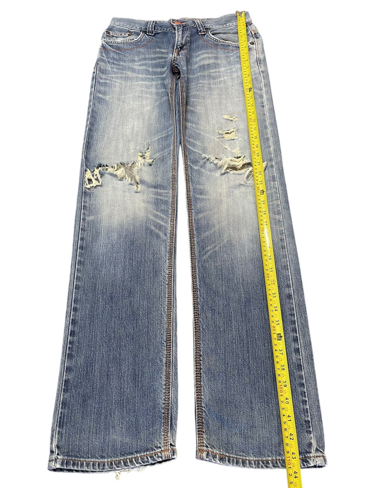 Edwin Vintage Edwin Blue Faded Wash Distressed Style Jeans Size US 30 / EU 46 - 12 Thumbnail