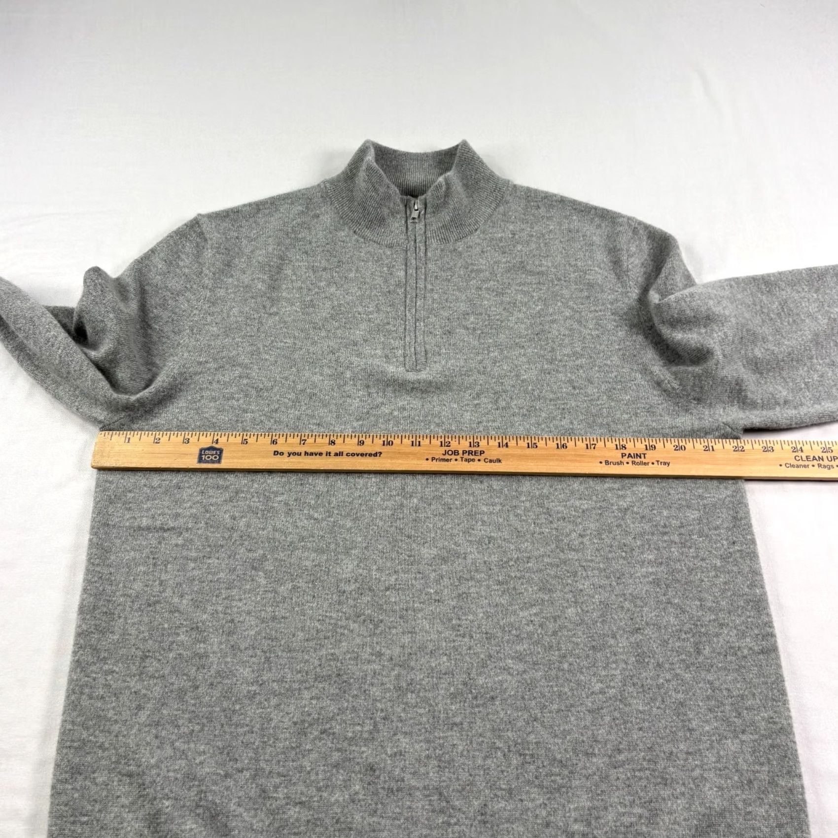 Quince Quince 100% Cashmere Sweater Mens Large Gray 1/4 Zip Pullover Stretch Size US L / EU 52-54 / 3 - 4 Thumbnail