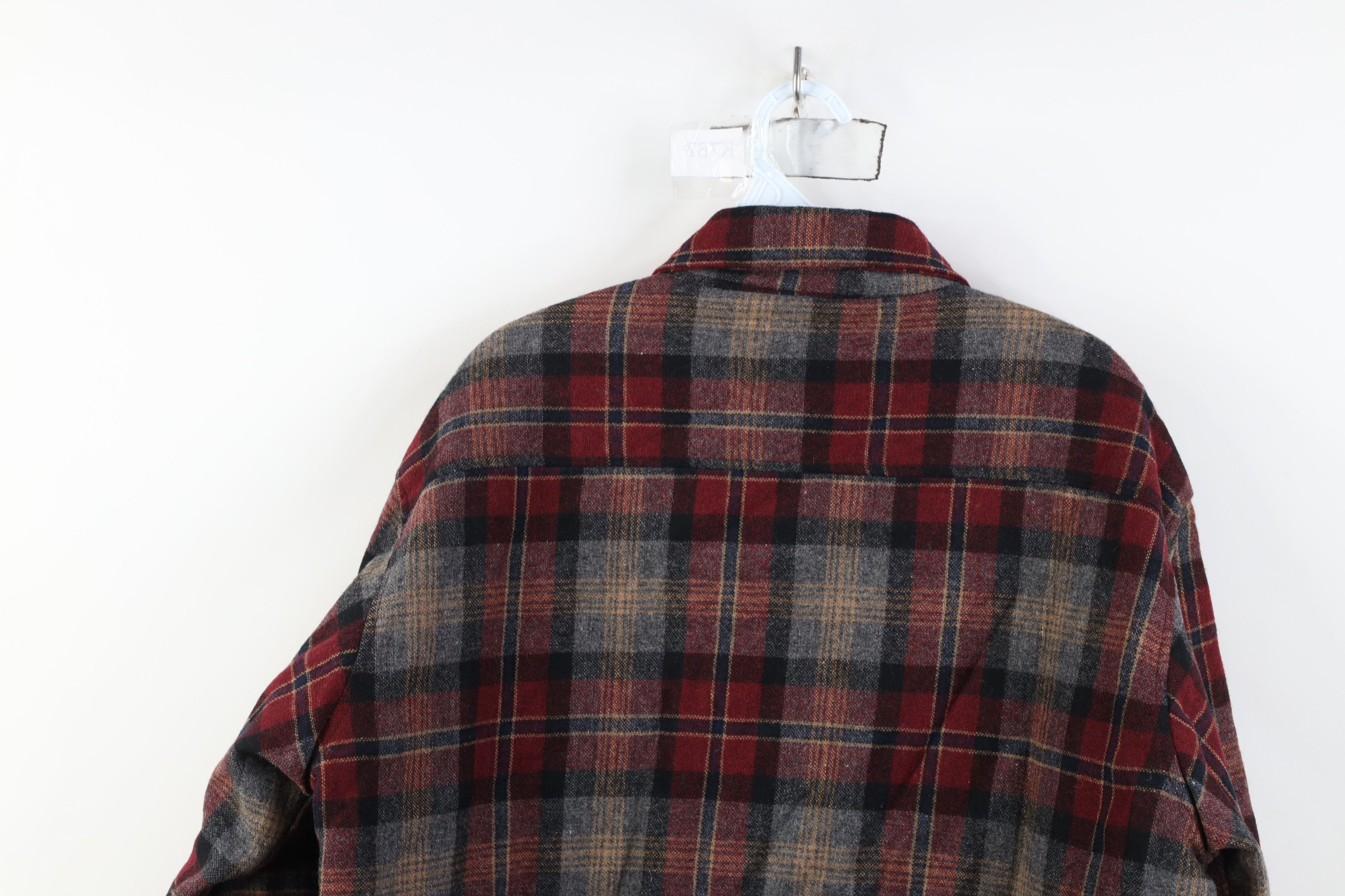 Vintage Vintage 70s Streetwear Wool Blend Shirt Jacket Jac Plaid Size US L / EU 52-54 / 3 - 13 Thumbnail