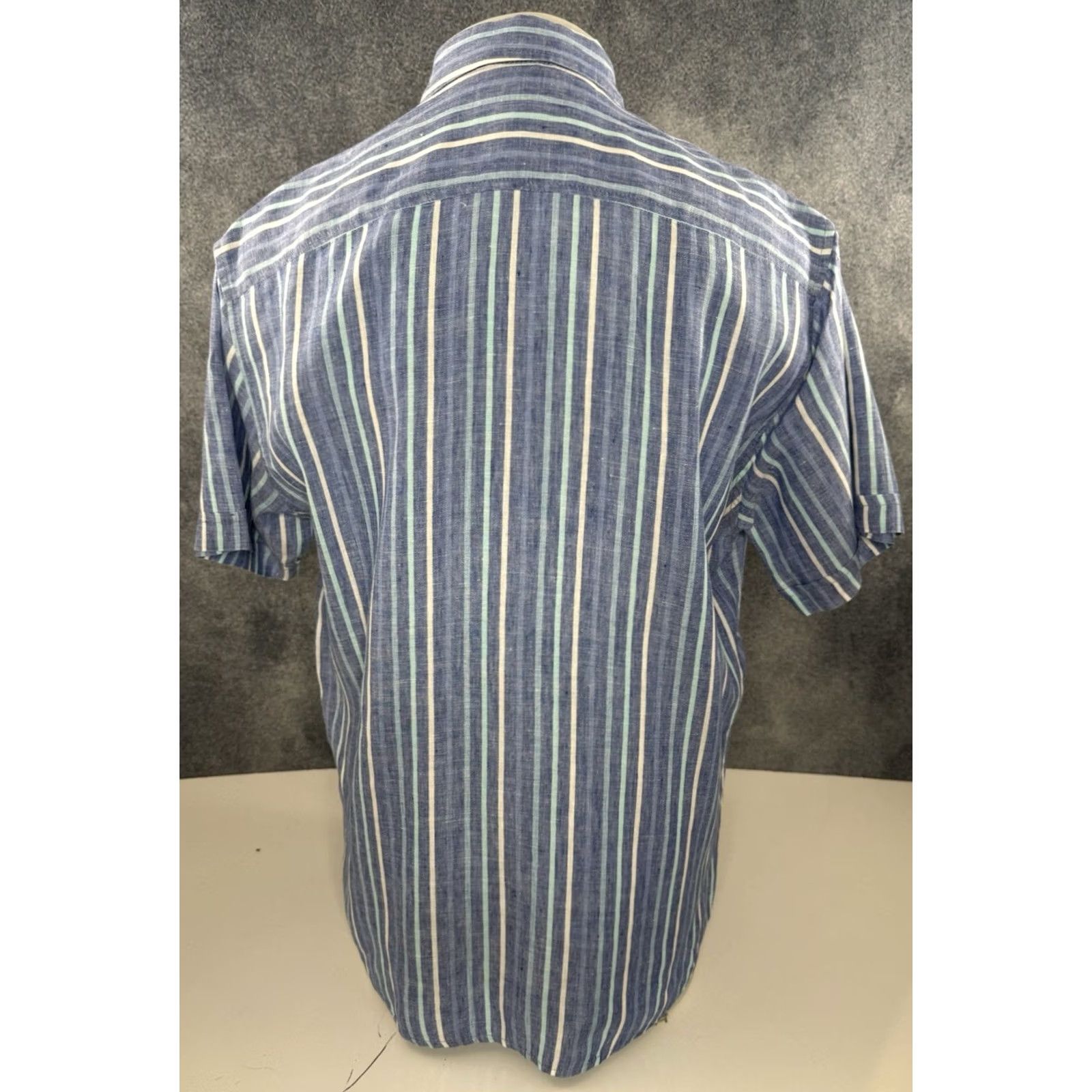 Vintage SARTORIA SARACENA / Italy - LINEN Mens M Striped Shirt - EXCELLENT Size US M / EU 48-50 / 2 - 4 Thumbnail