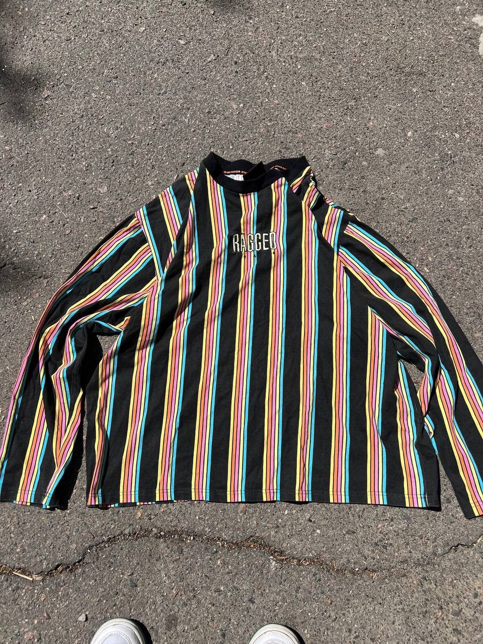 Designer × Japanese Brand × Vintage Vintage Ragged Jeans y2k Rainbow Skater long sleeve Size M / US 6-8 / IT 42-44 - 2 Thumbnail