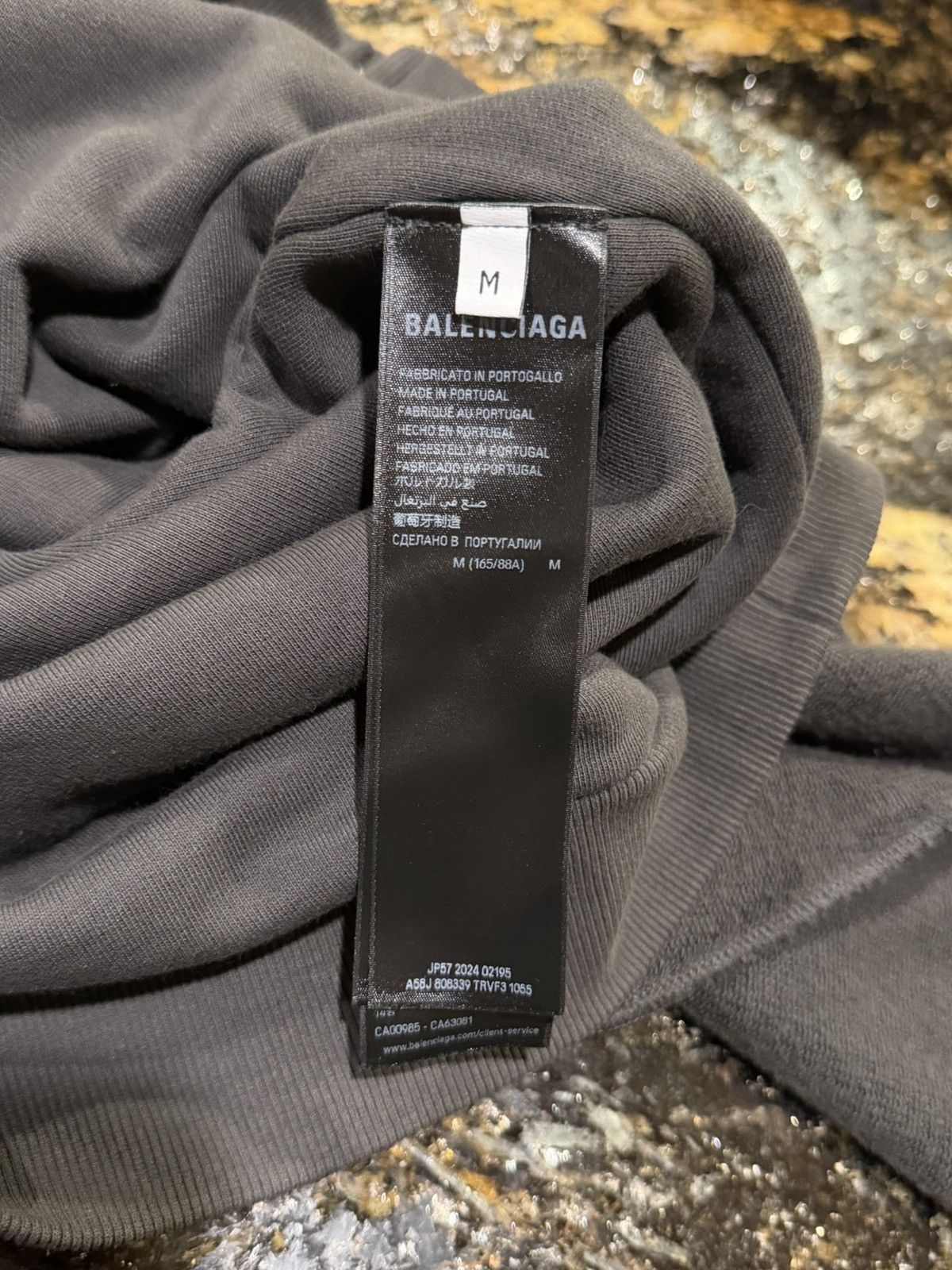 Balenciaga Balenciaga Loop Sports Icon Inside-Out Washed Black Hoodie Size US M / EU 48-50 / 2 - 13 Thumbnail
