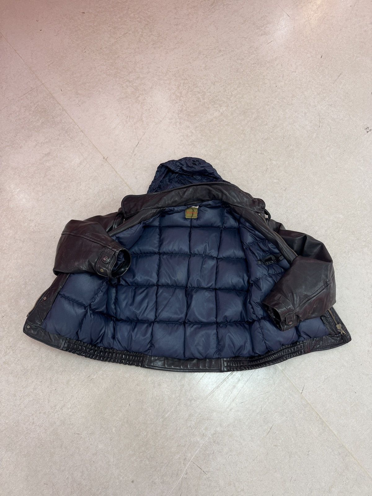 Boneville goose down leather flight jacket