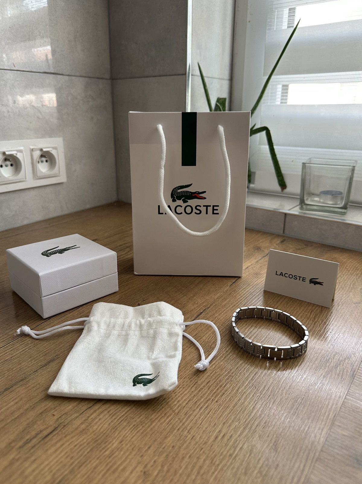Lacoste Lacoste Metropole Silver New Men Bracelet Size ONE SIZE - 1 Thumbnail