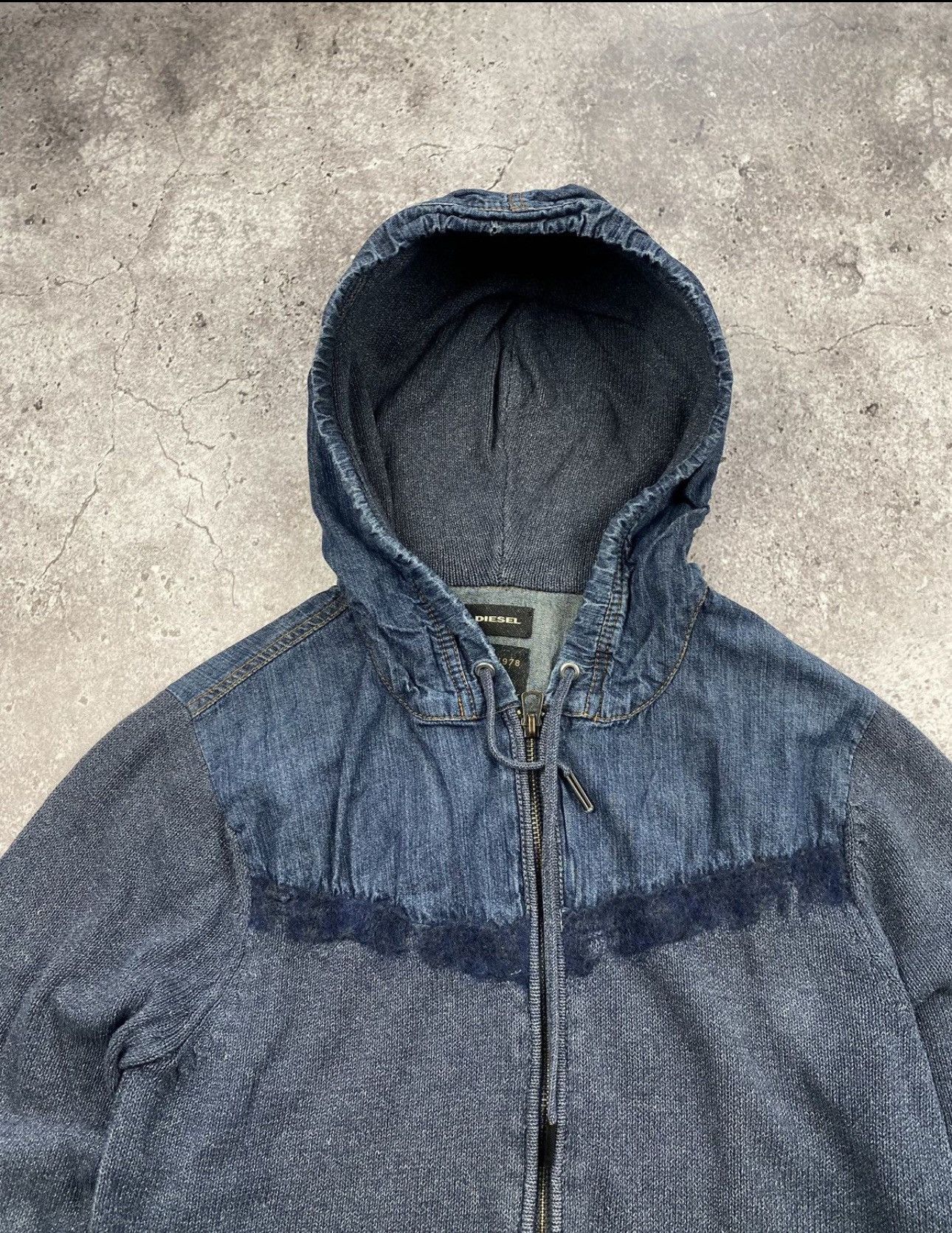 Diesel AVANT GARDE DIESEL JUNYA WATANABE Y2K DENIM KNITTED ZIP HOOD Size US S / EU 44-46 / 1 - 2 Thumbnail