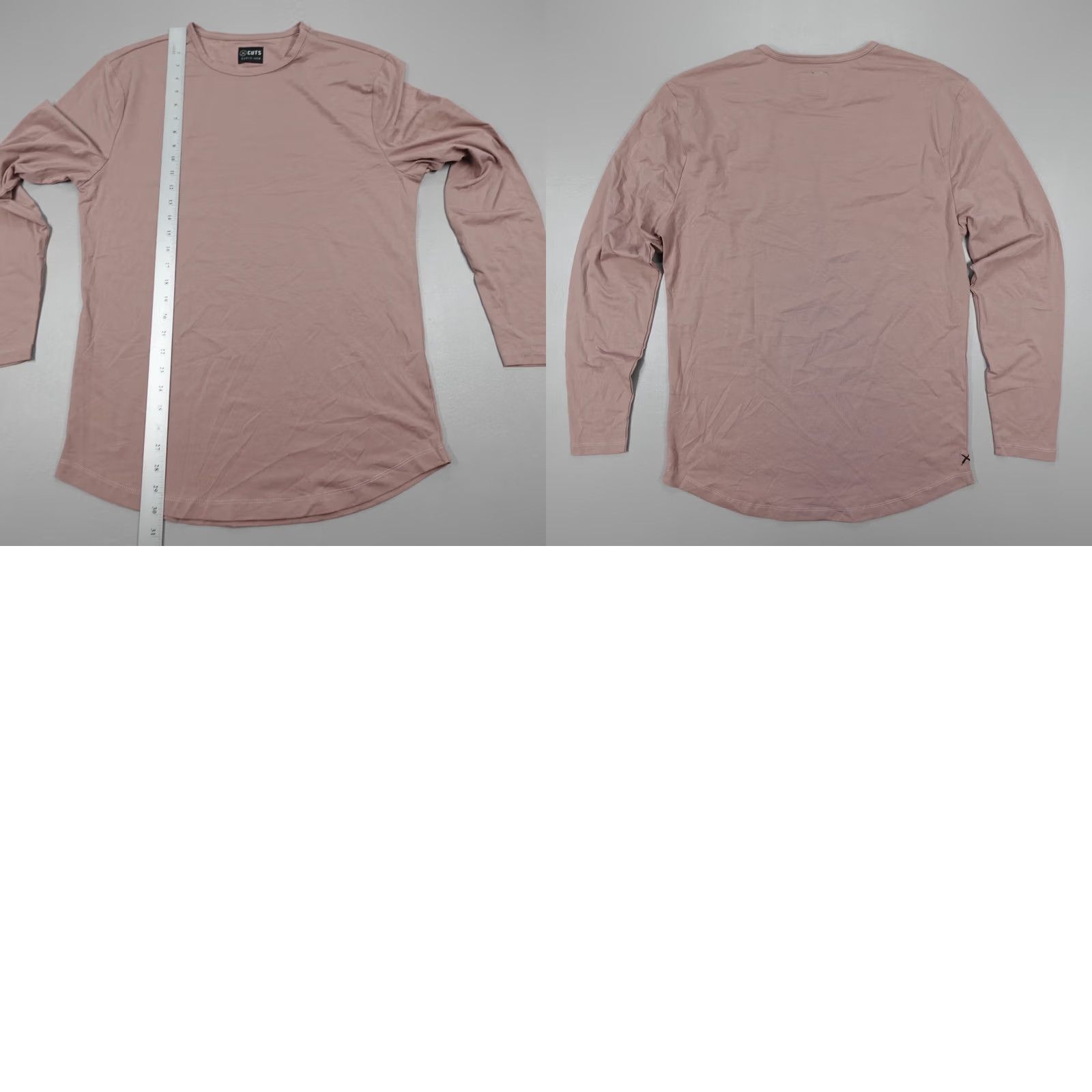 UES Clothing Cuts Clothing Curve Hem Long Sleeve Tee Crew Stretch Twilight Slim Fit T-Shirt Men XL Twilight Slim Fit Men Size US XL / EU 56 / 4 - 8 Thumbnail
