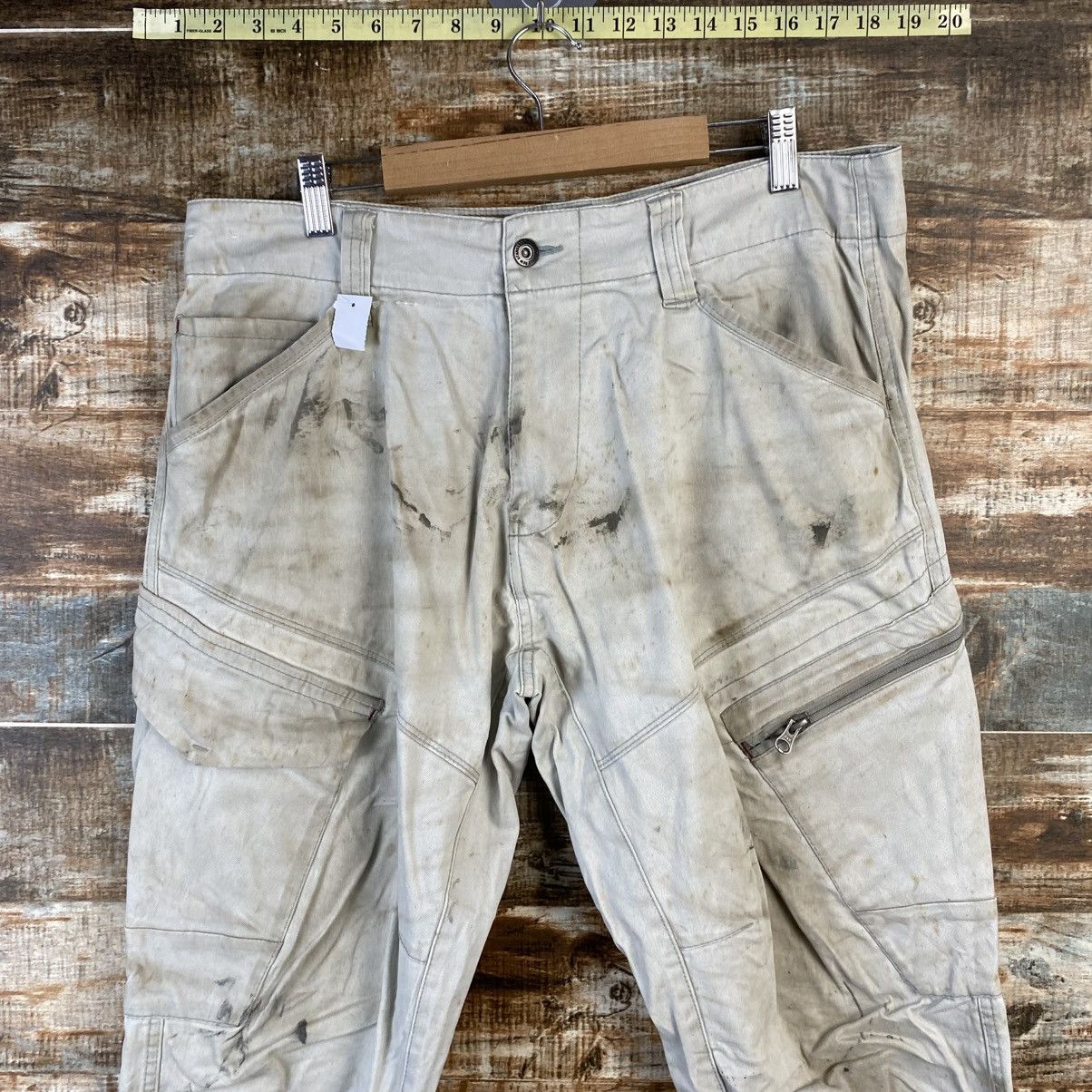 Japanese Brand DL Xebec White thrased dirty Cargo Multipocket Pants #C777 Size US 33 - 4 Thumbnail