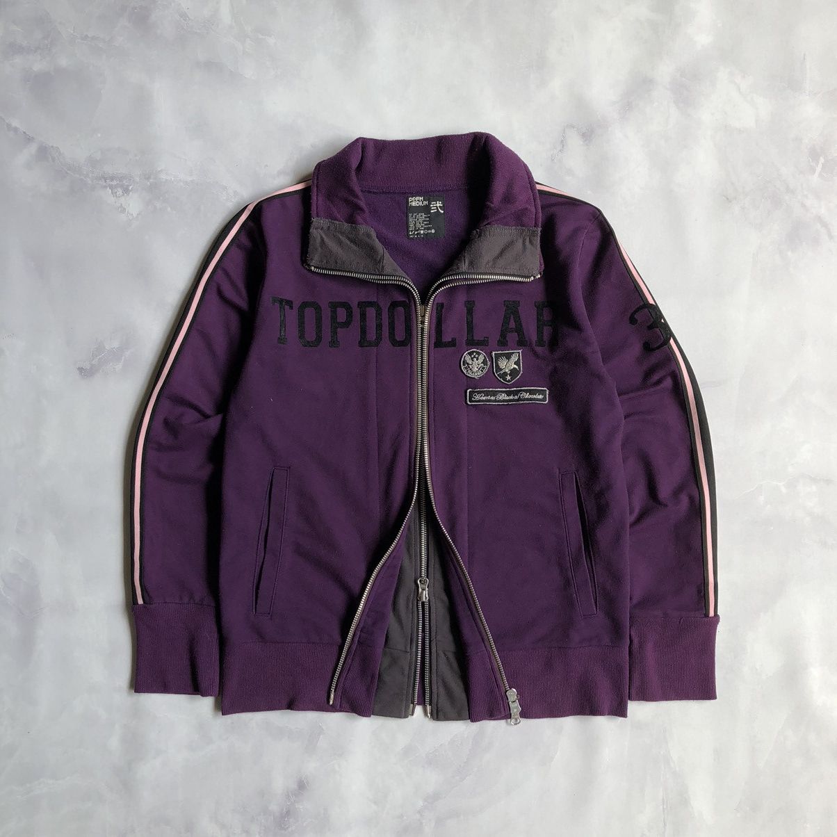 image of If Six Was Nine x Ppfm Double Zipper Track Top in Purple, Men's (Size Medium)
