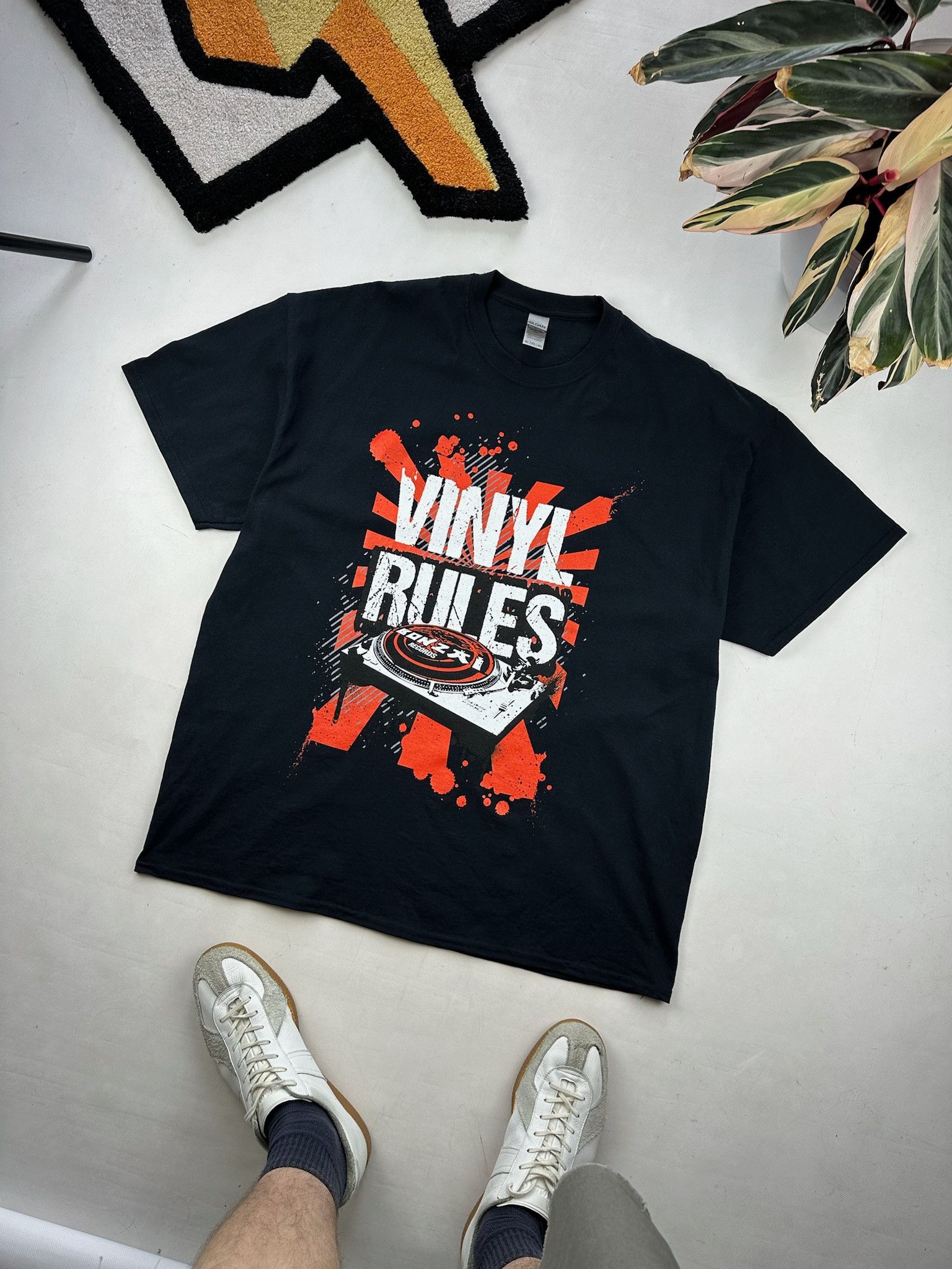 Vintage Vintage bonzai records Technics TShirt Vinyl hardcore techno Size US XXL / EU 58 / 5 - 1 Thumbnail