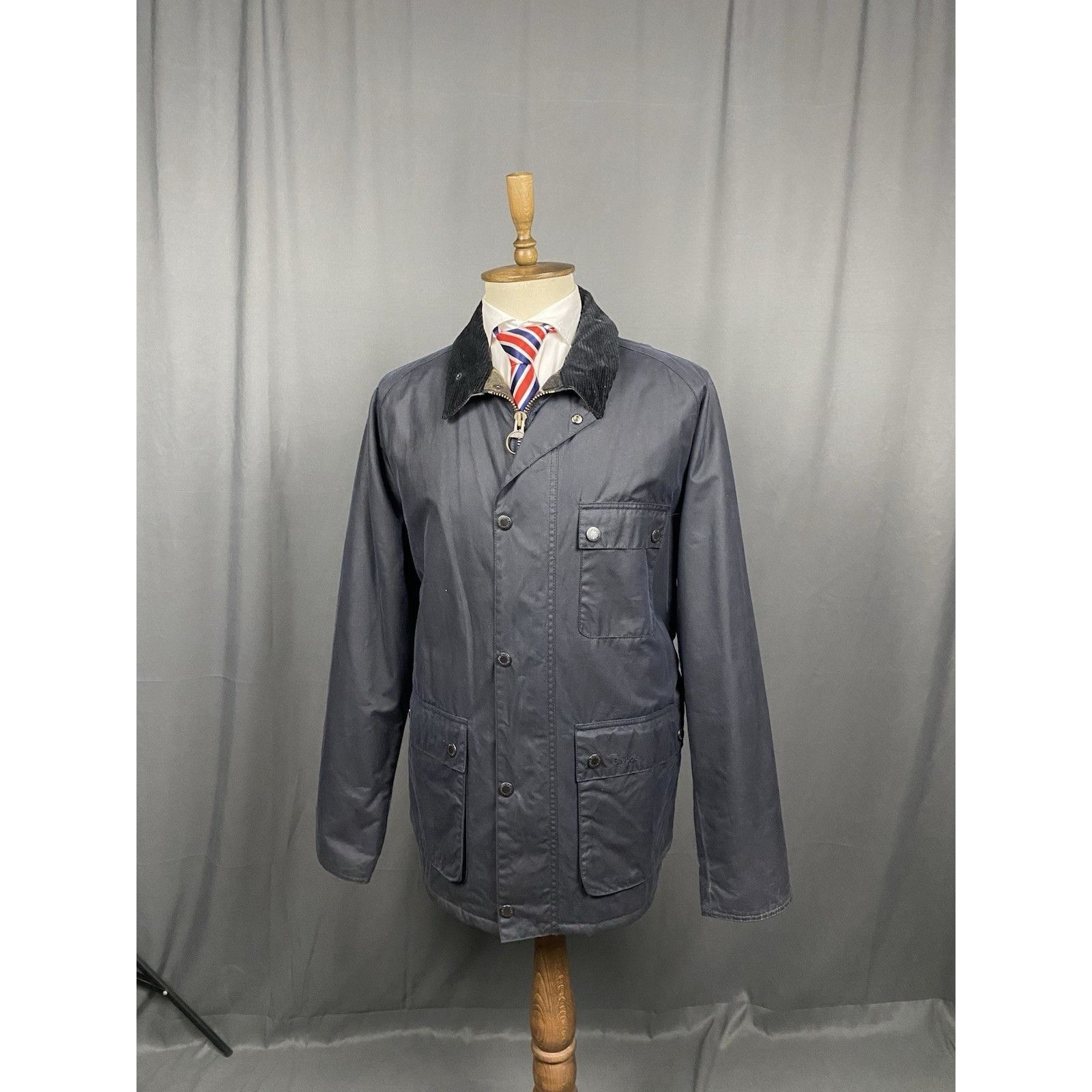Barbour MINT! Barbour Rufford Men's Blue Waxed Insulated Motorcycle Size US XXL / EU 58 / 5 - 4 Thumbnail