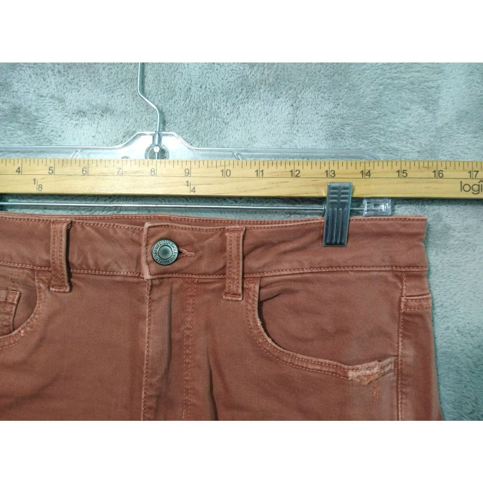 American Eagle Outfitters VINTAGE American Eagle Outfitters Jeans Womens 6 Brown Distressed Super Stretch Tomgirl Denim Straight 5-Pocket Womens Size 28" / US 6 / IT 42 - 3 Thumbnail