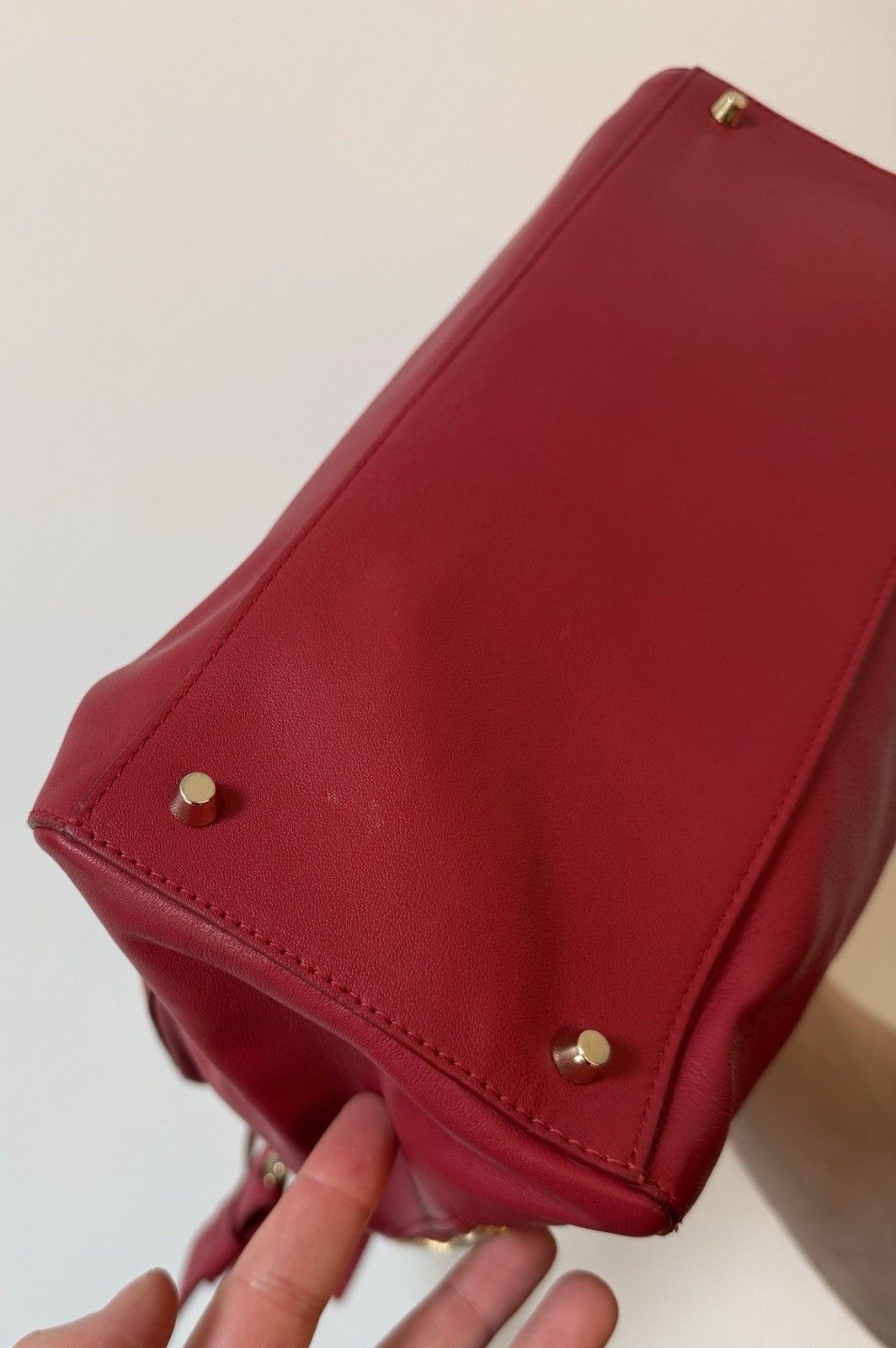 Furla Furla Twiggy Red Hand satchel Bag Leather 2 Way Tote Bag Size ONE SIZE - 14 Thumbnail