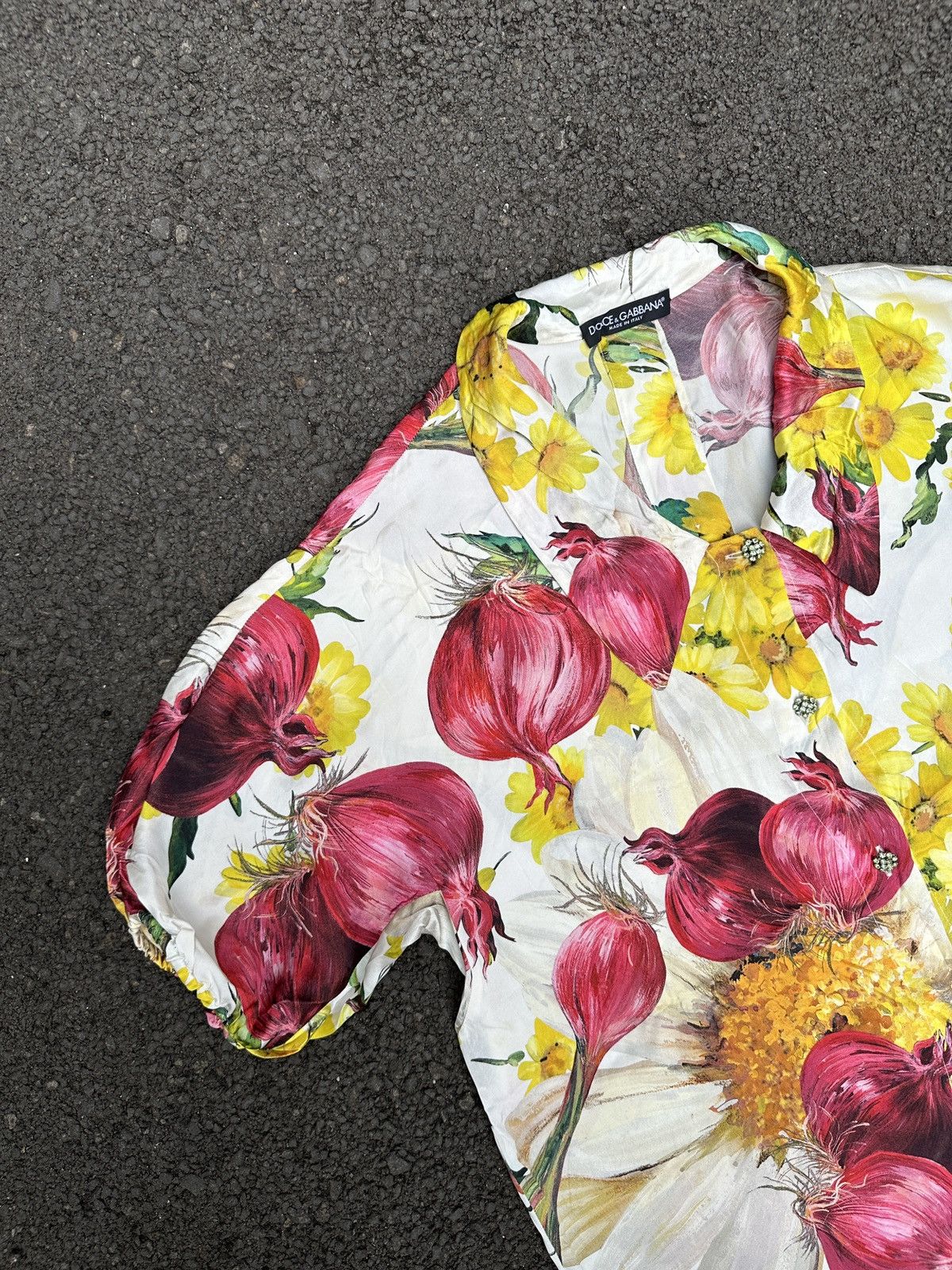 Dolce & Gabbana RARE DOLCE & GABBANA ONION PRINT SILK BLOUSE TOP WOMEN Size L / US 10 / IT 46 - 5 Thumbnail