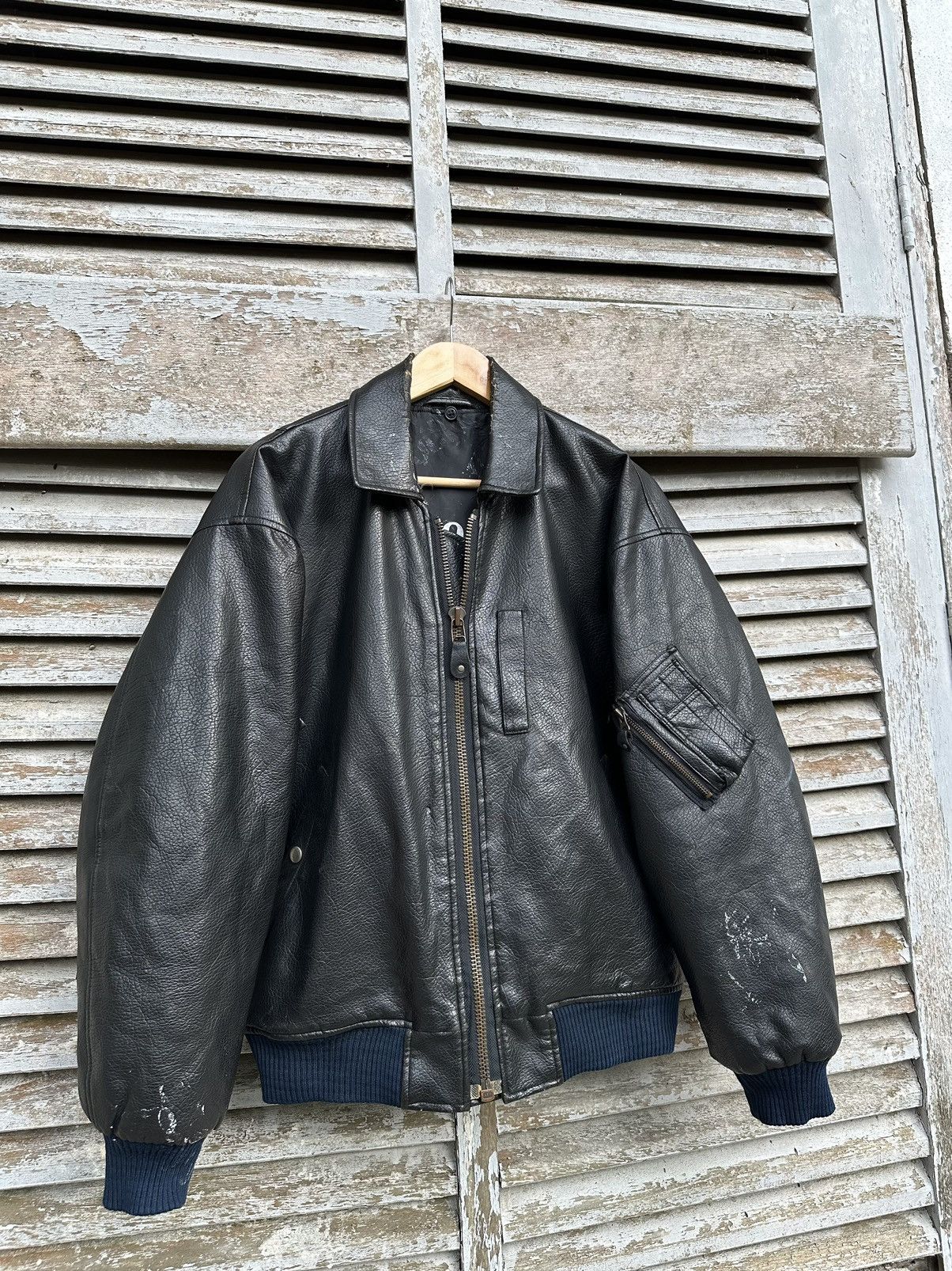 Vintage 👹Vintage Airborne US Airforce Leather Bomber Jacket Size US M / EU 48-50 / 2 - 9 Thumbnail