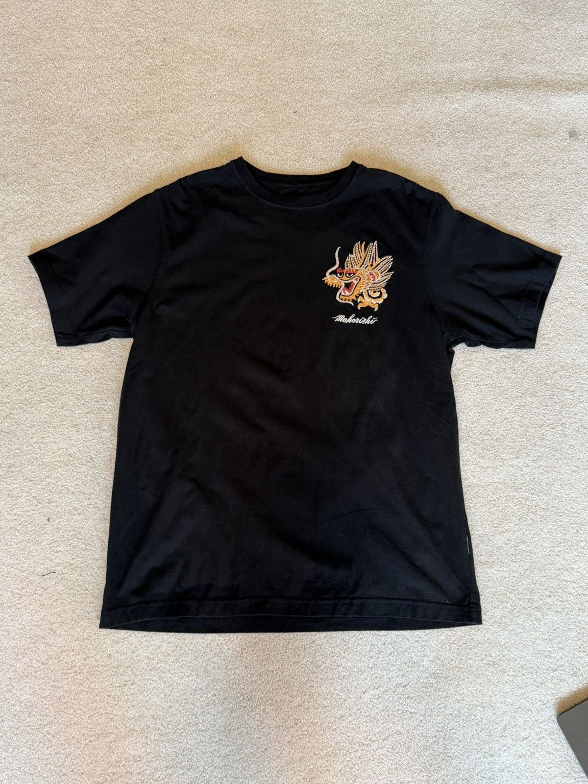 Maharishi Black Embroidered Dragon T-Shirt Size US L / EU 52-54 / 3 - 1 Thumbnail