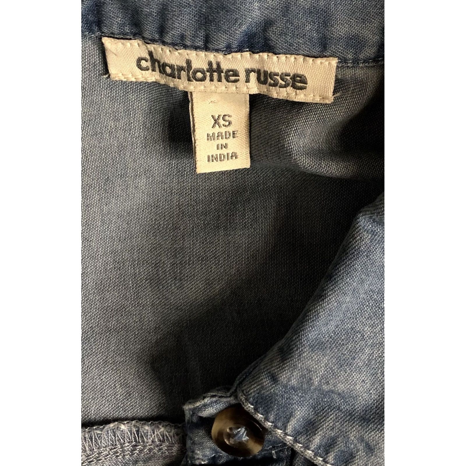 Vintage Vintage Charlotte Russe shirt dress XS Blue Chambray ButtonUp Coastal Cottage Size XS / US 0-2 / IT 36-38 - 4 Thumbnail