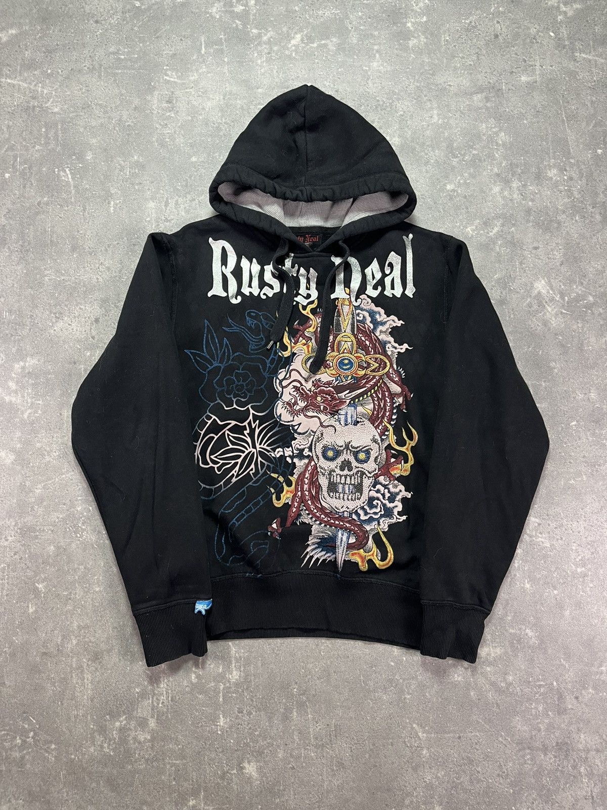 Japanese Brand 00s Rusty Neal Ed Hardy Style Printed Hoodie L Affliction Size US L / EU 52-54 / 3 - 1 Thumbnail