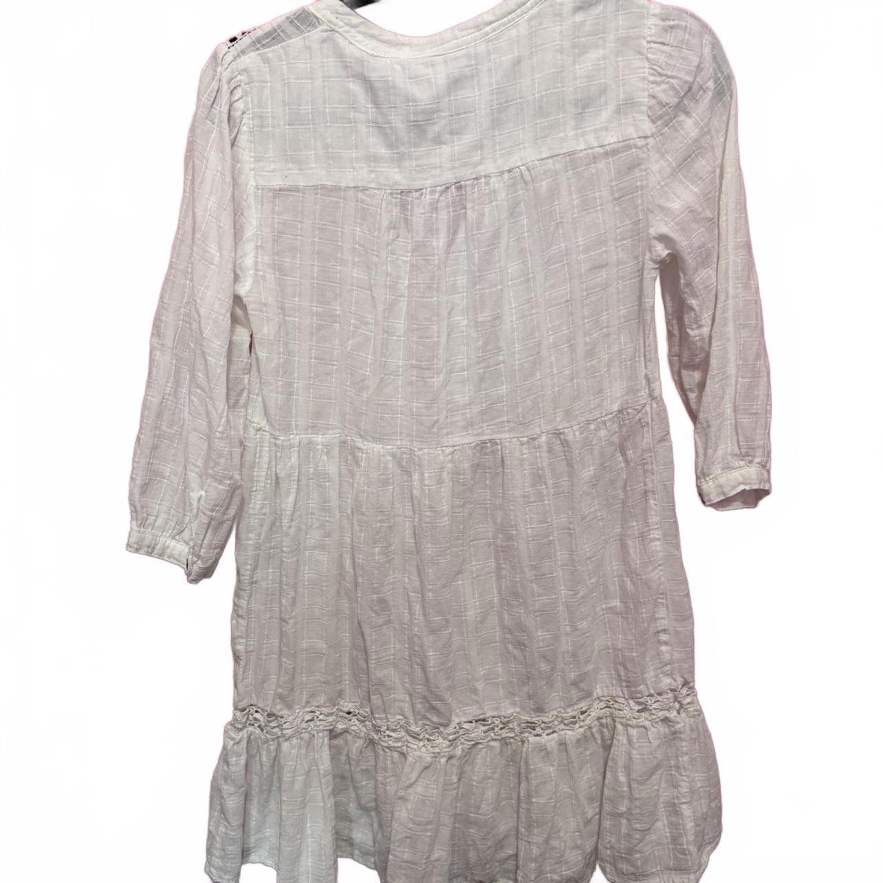 Designer Boho-Chic White Cotton Dress Size S / US 4 / IT 40 - 2 Thumbnail