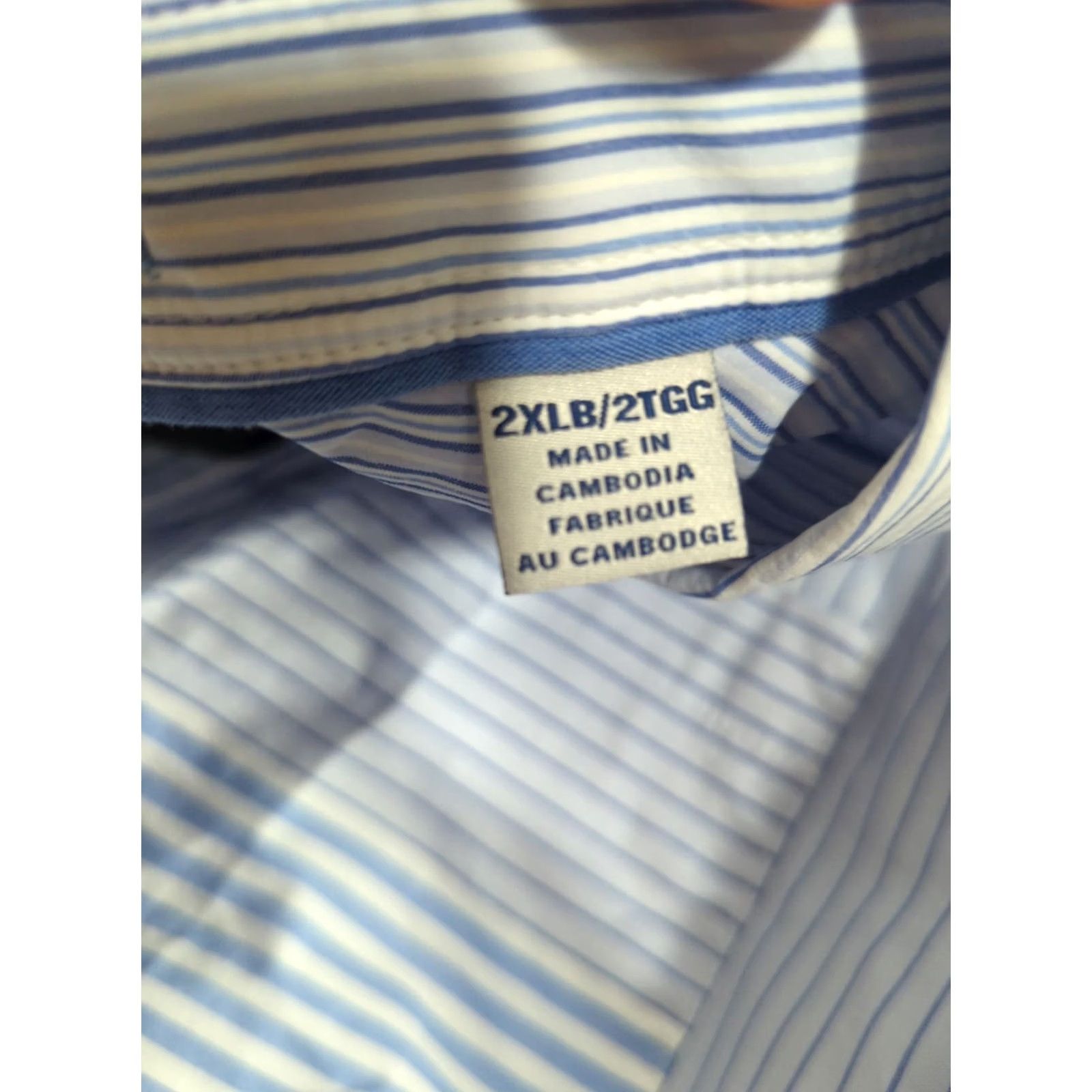 Tommy Bahama Tommy Bahama Button-Up Shirt Siesta Key Blue Stripe 2XLB UPF 30 Big & Tall Jerseyn nylon Spandex Long Sleeve Casual Shirt Mens Hawaiian Summer Size US XXL / EU 58 / 5 - 7 Thumbnail
