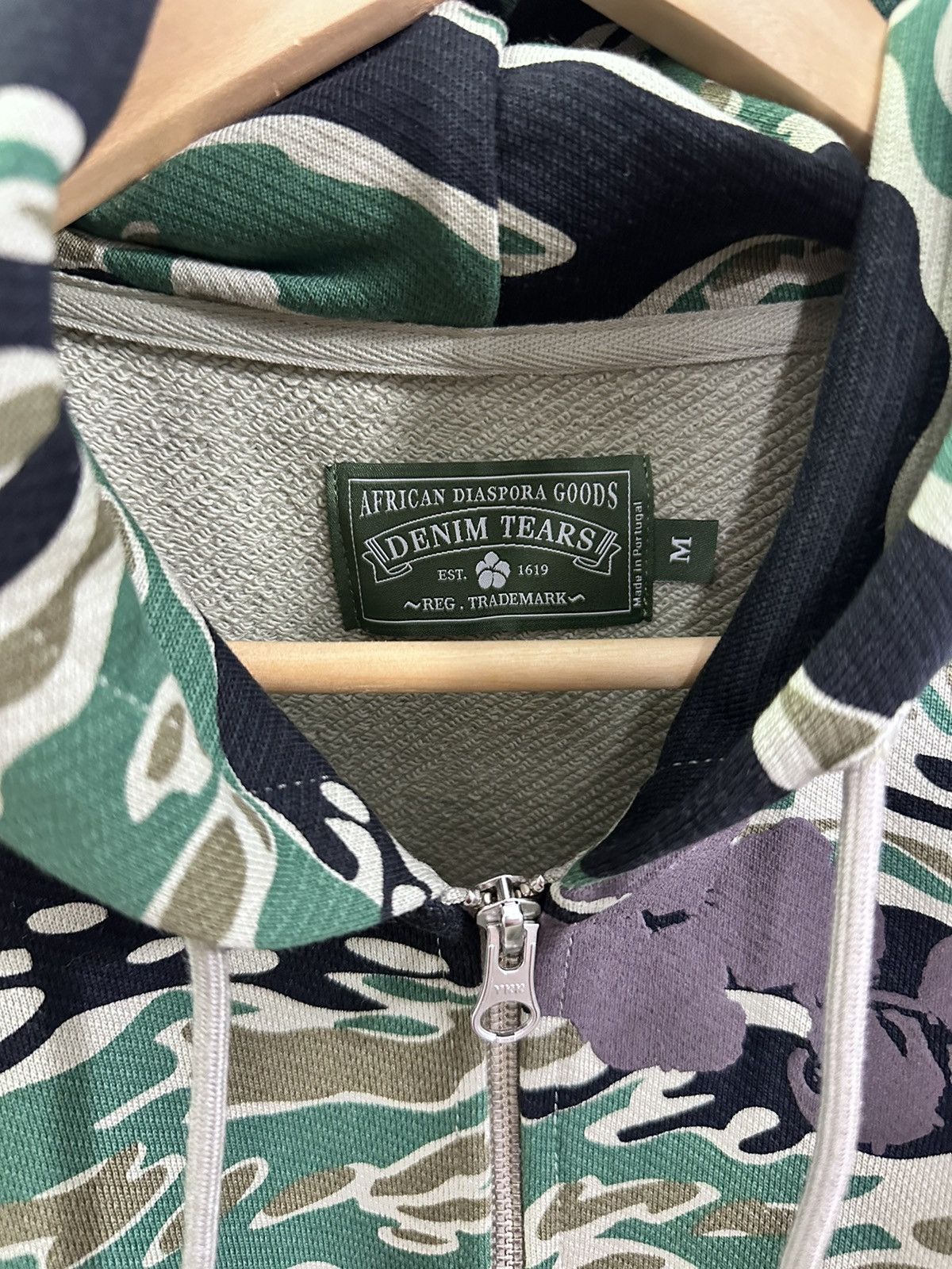 DENIM TEARS Denim Tears Green Camo Cotten Wreath Zip Up Hoodie Size US M / EU 48-50 / 2 - 3 Thumbnail