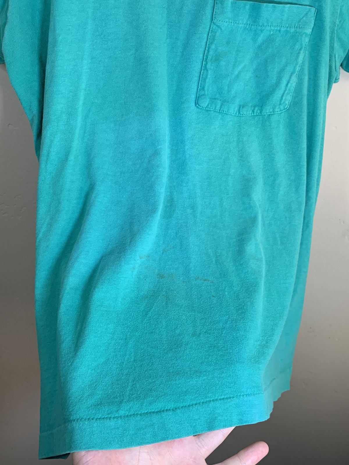 Vintage *RARE* Vintage 70’s Turquoise Single Stitch Pocket T-Shirt Size US L / EU 52-54 / 3 - 5 Thumbnail