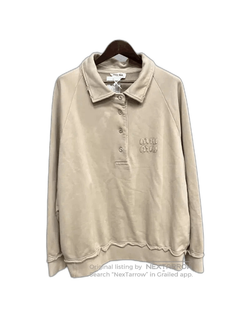 Miu Miu Miu Miu Long Sleeve Logo Embroidered Shirt. Size US L / EU 52-54 / 3 - 1 Thumbnail