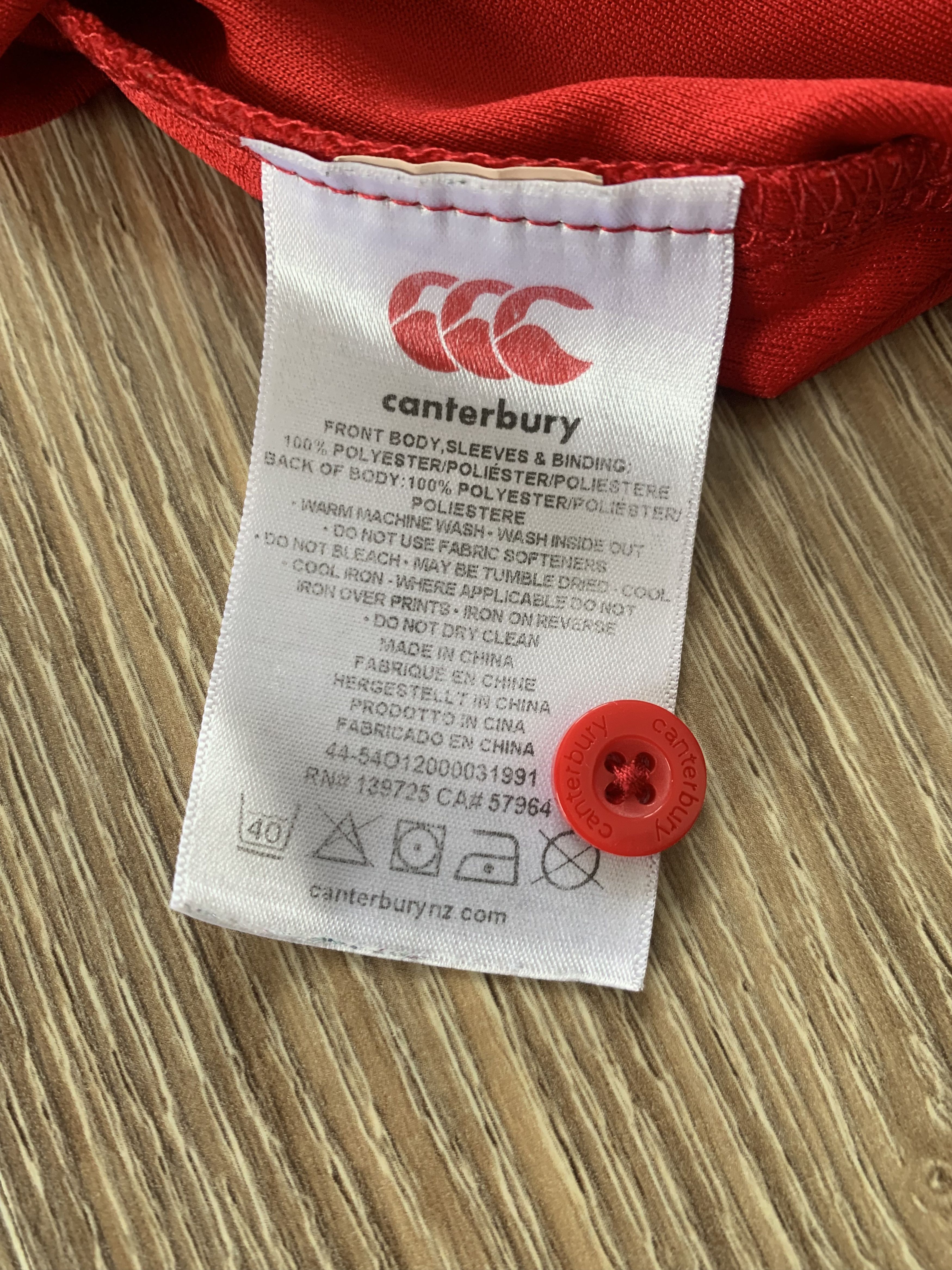 Canterbury of New Zealand Canterbury Rugby Red Training Polo T Shirt Size US L / EU 52-54 / 3 - 6 Thumbnail