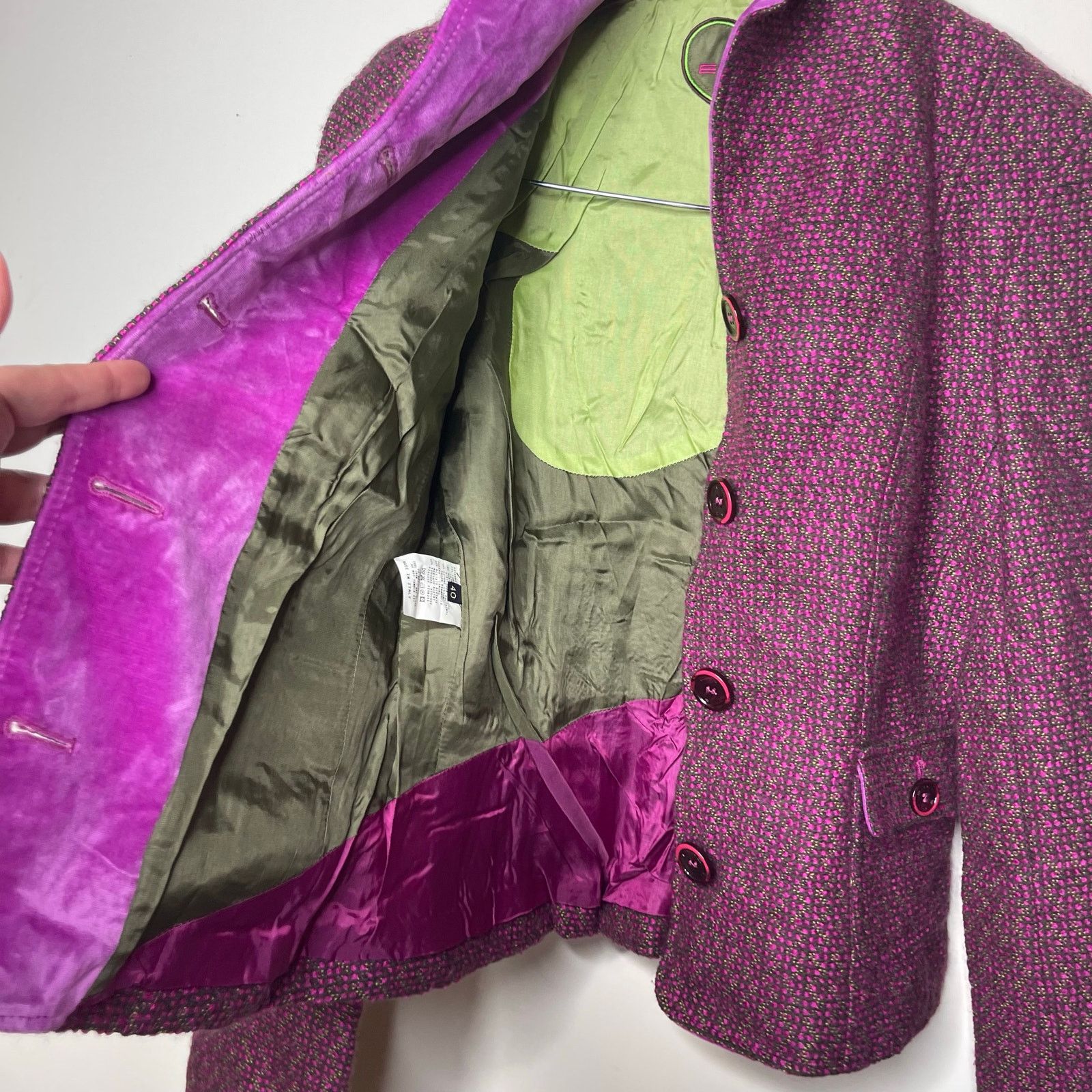 Etro Etro hot pink tweed button front blazer jacket sz 40 US 4 Size S / US 4 / IT 40 - 7 Thumbnail